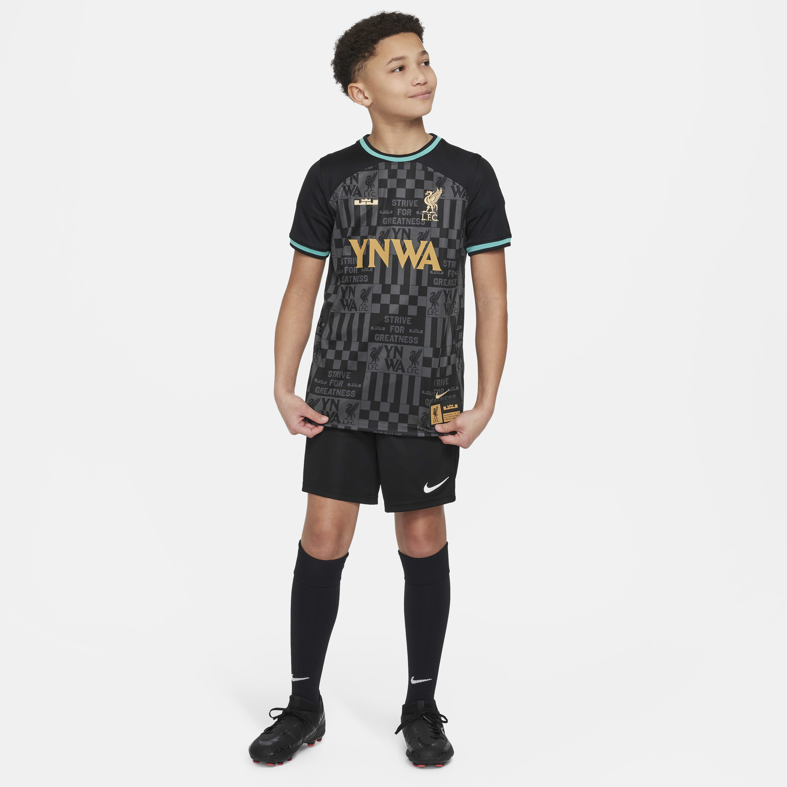 LeBron x Liverpool FC Stadium Big Kids' Nike Dri-FIT Replica Soccer Jersey