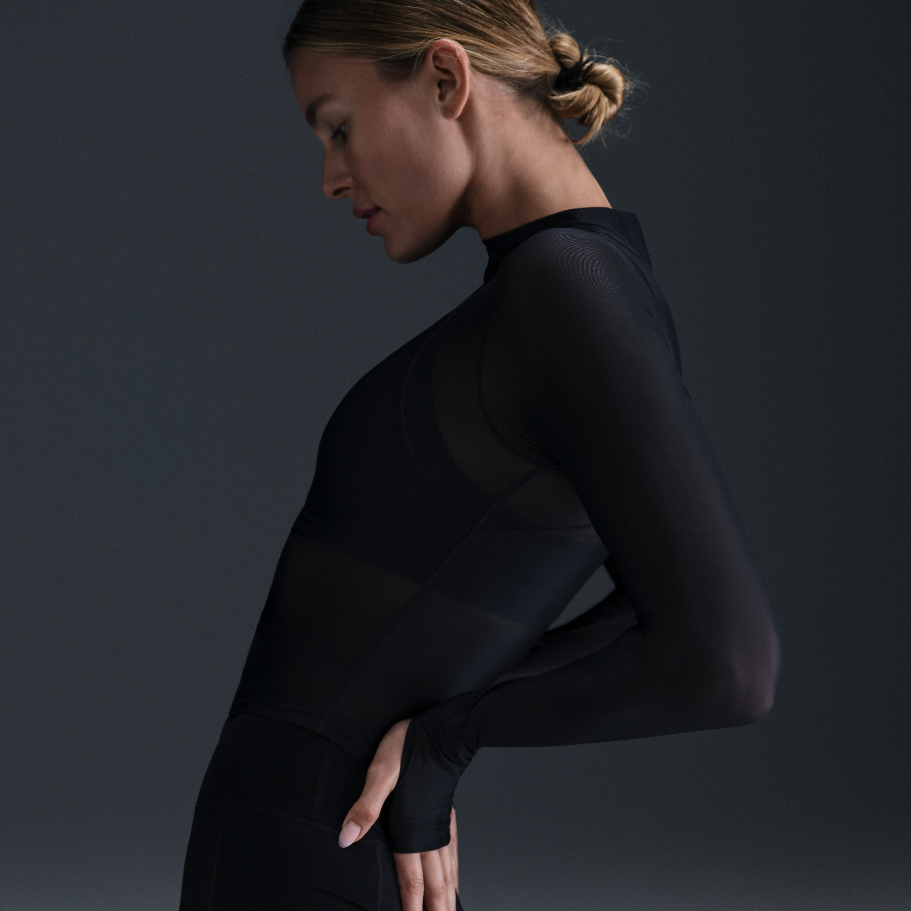nike sheer long sleeve top