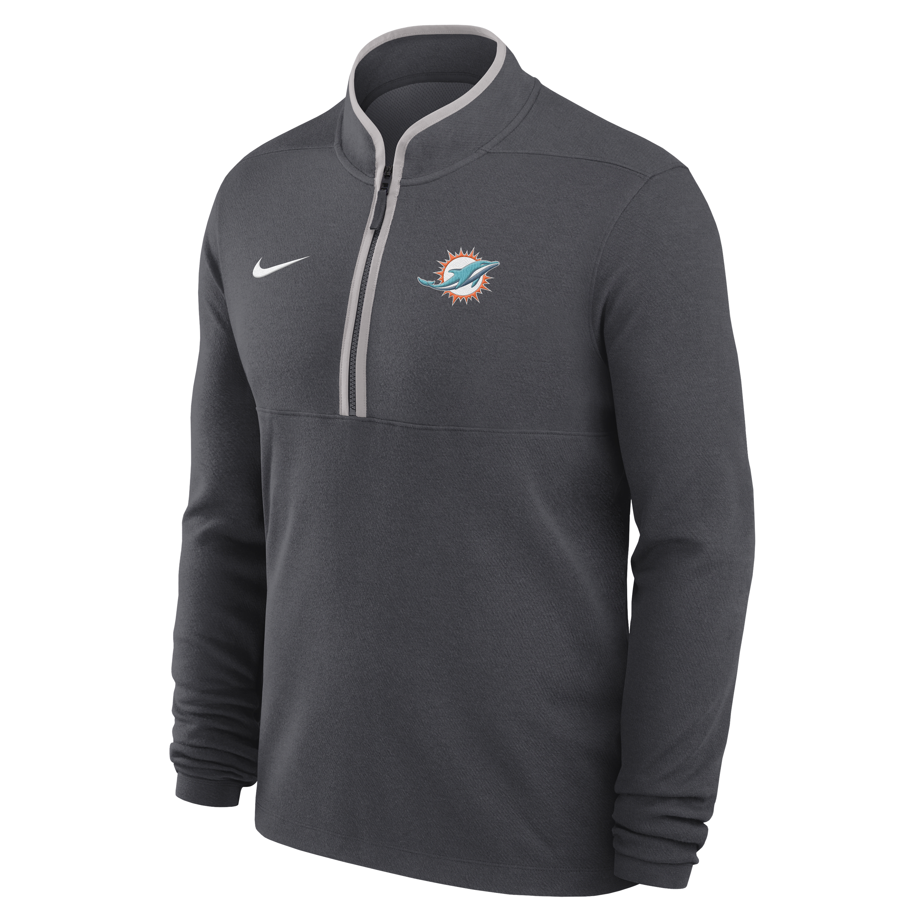 Miami Dolphins Logo Victory Men's Nike Dri-FIT NFL 1/2-Zip Long-Sleeve Top