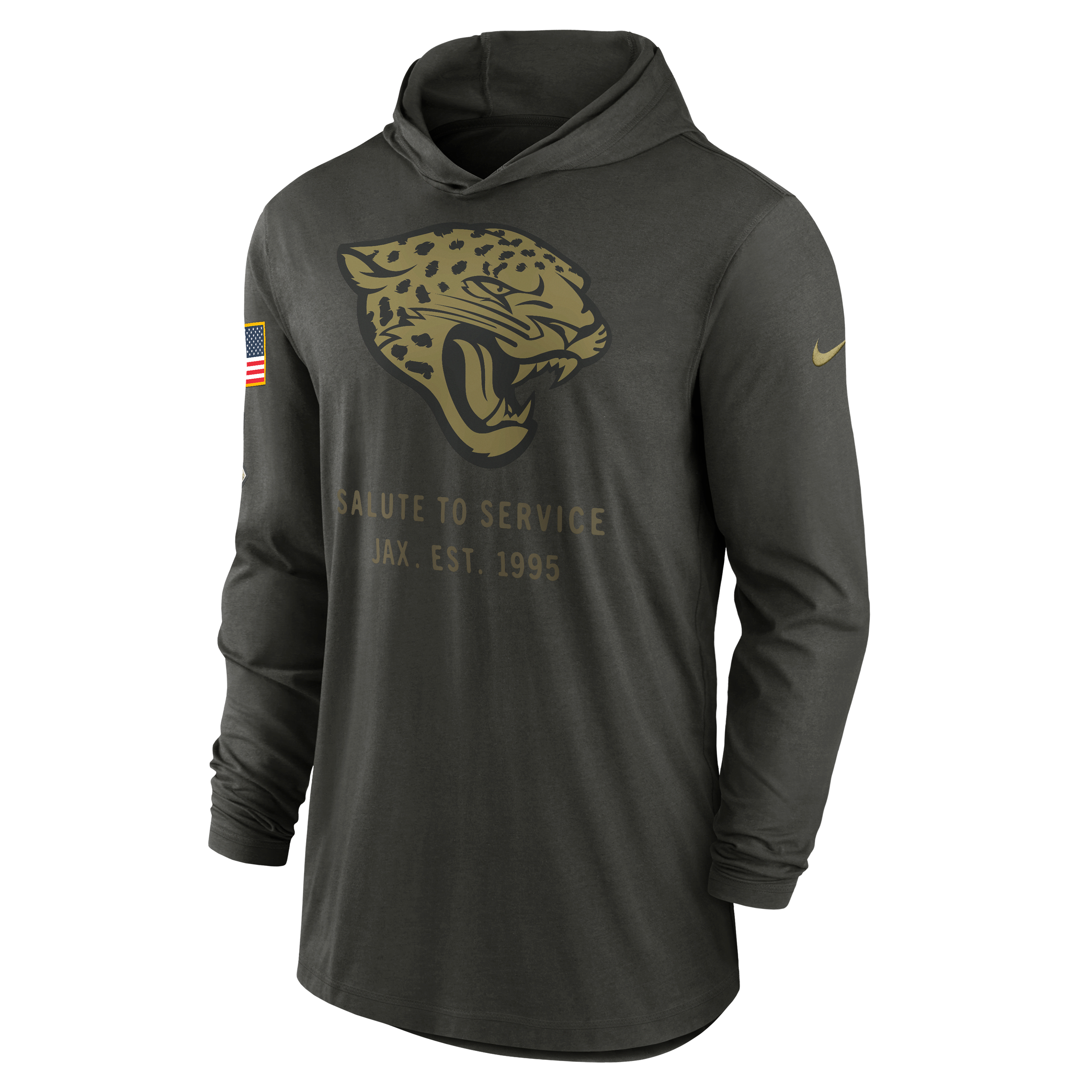 Jacksonville Jaguars Salute to Service Sideline Men’s Nike Dri-FIT NFL Long-Sleeve Hooded Top
