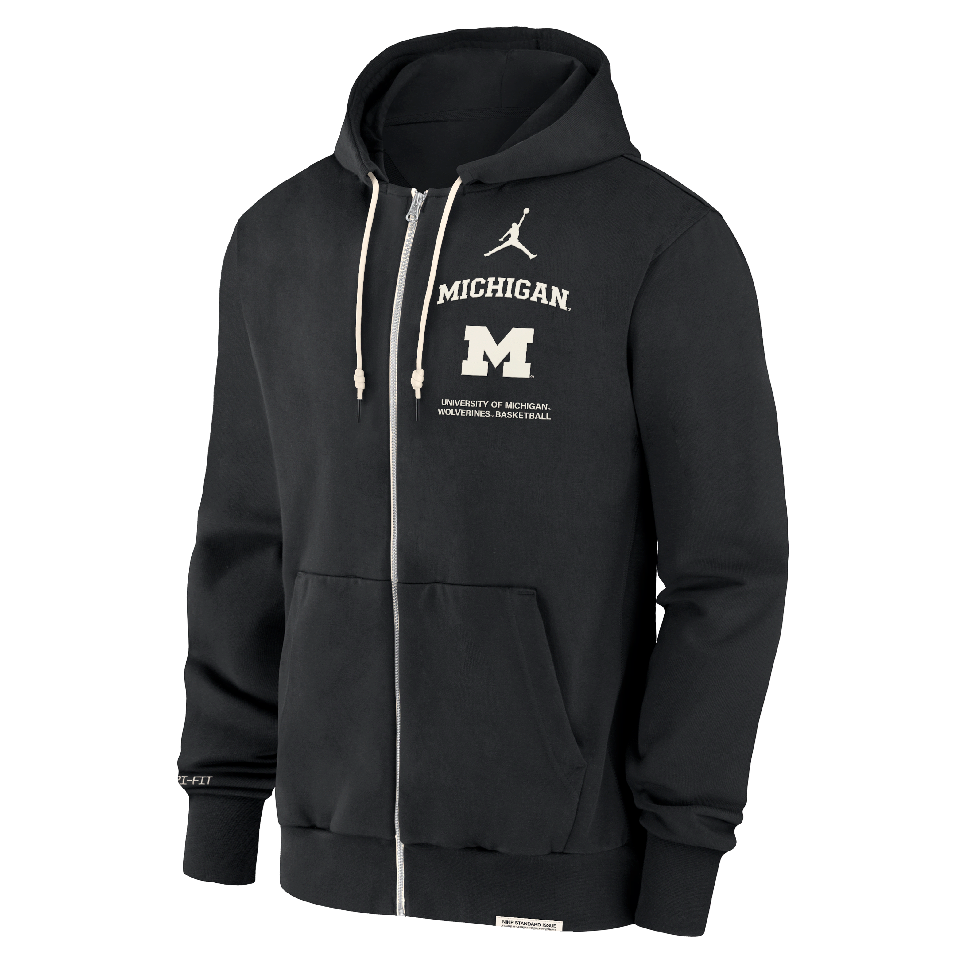 Michigan Wolverines On-Court Basketball Men’s Jordan Brand Dri-FIT College Full-Zip Hoodie