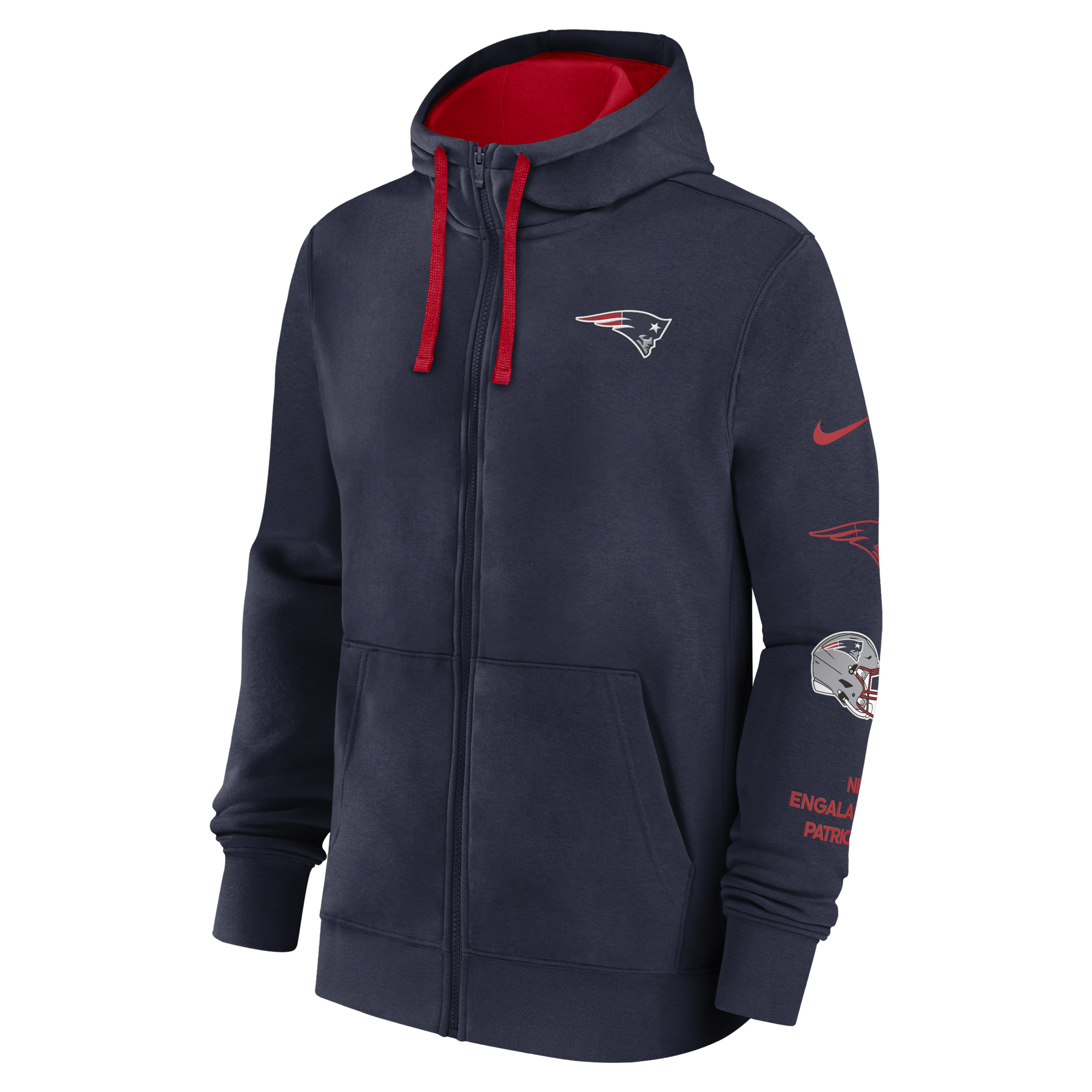 New England Patriots Club Men's Nike NFL Full-Zip Hoodie