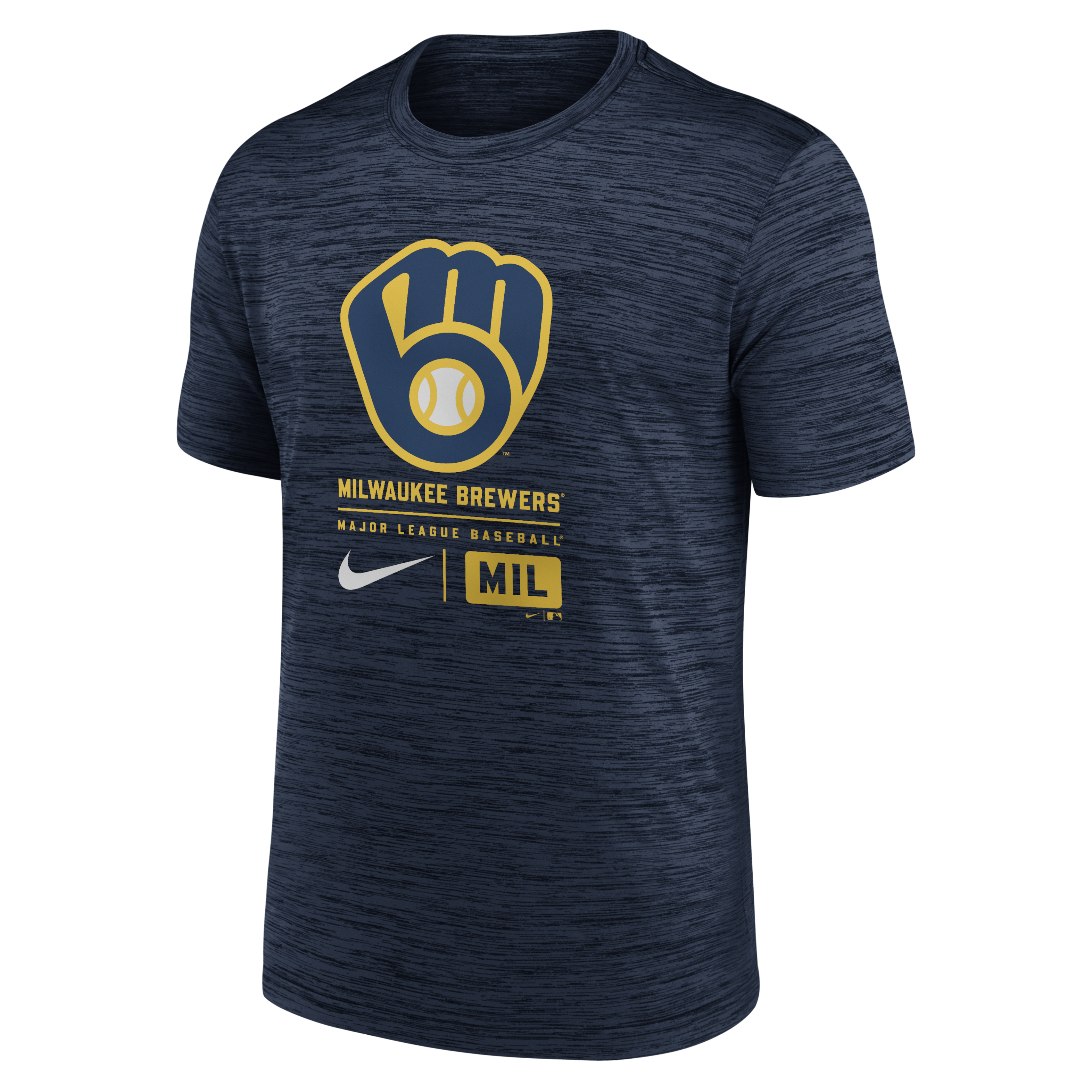 Milwaukee Brewers Large Logo Velocity Men's Nike MLB T-Shirt