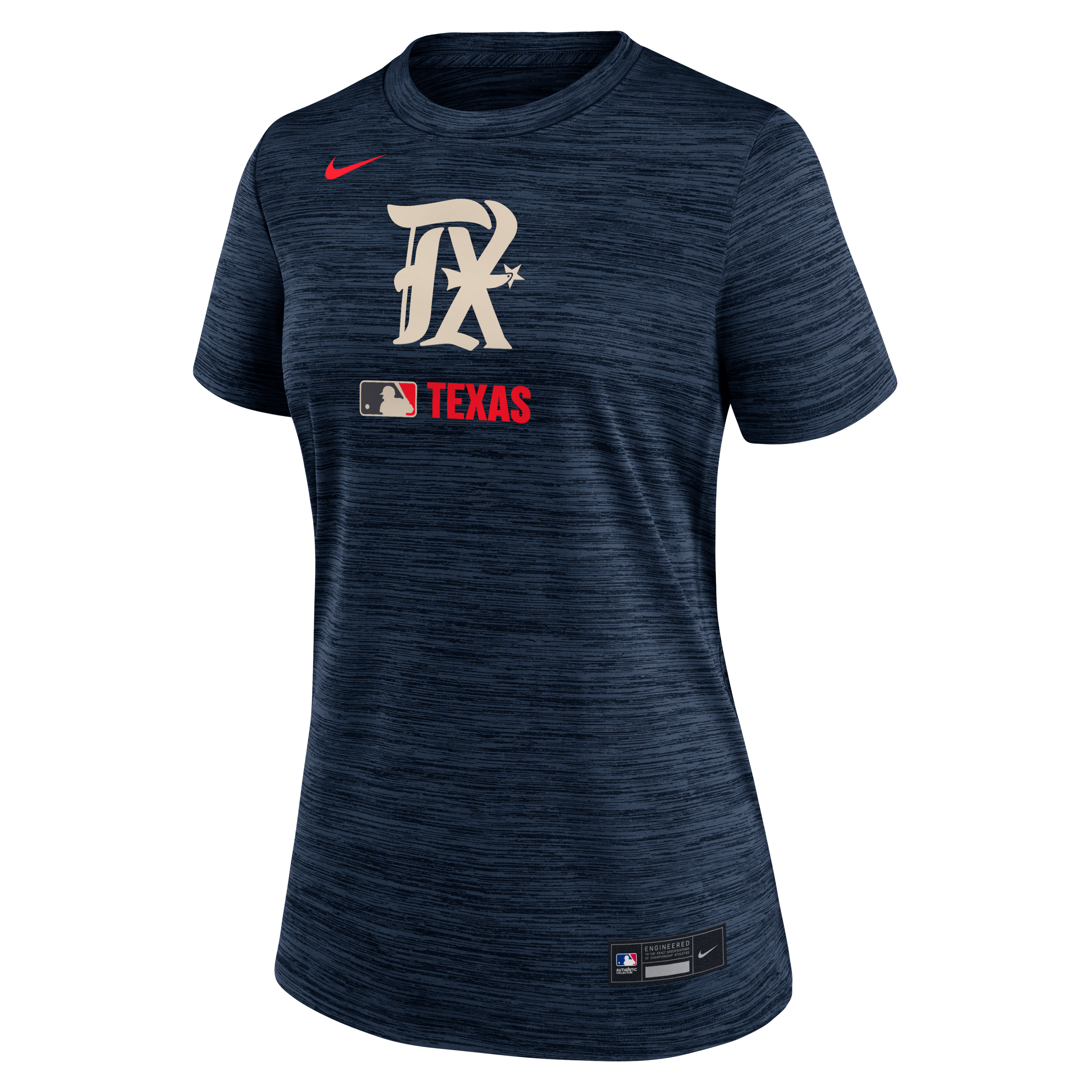 Texas Rangers Authentic Collection City Connect Velocity Women's Nike Dri-FIT MLB T-Shirt