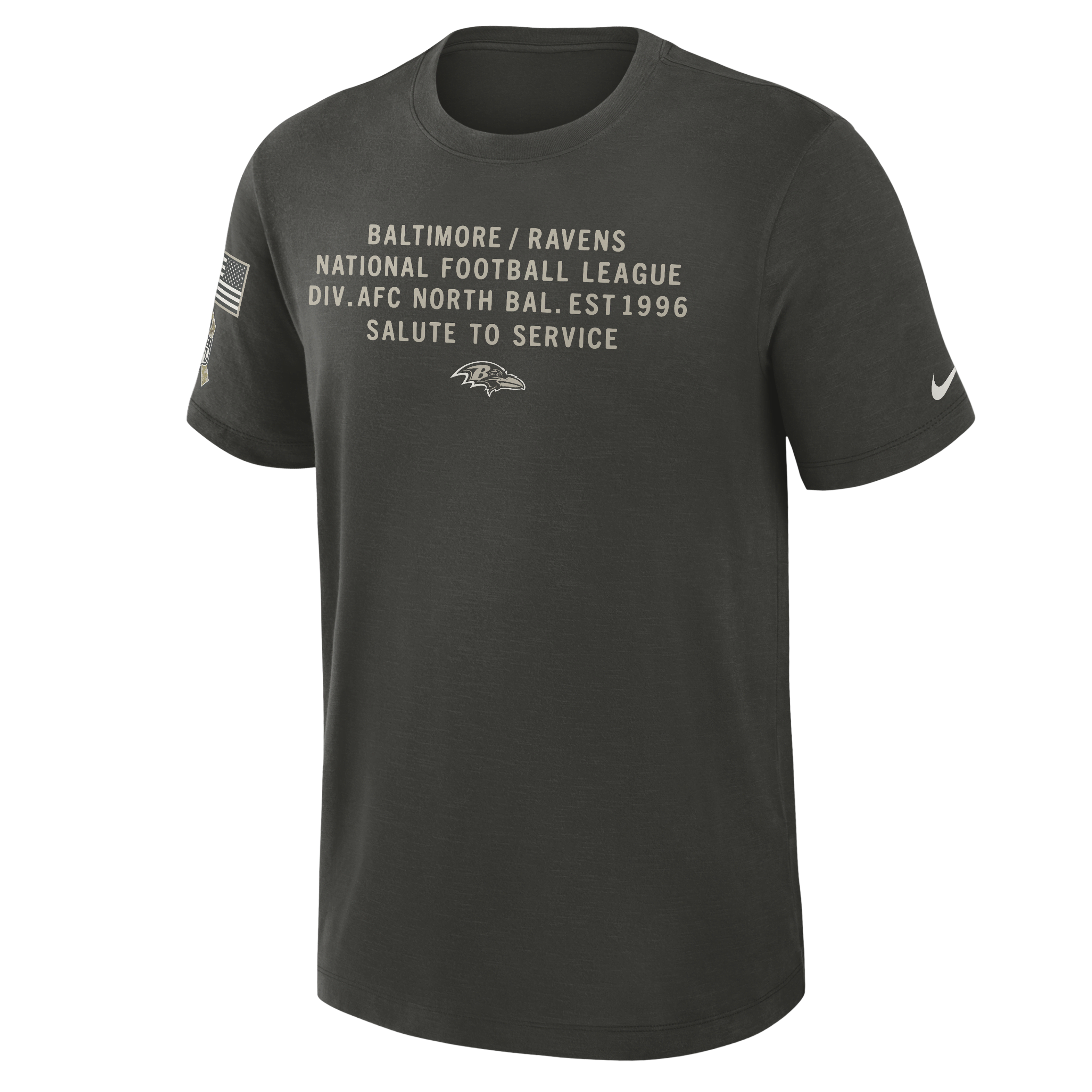 Baltimore Ravens Salute to Service Slub Men's Nike Dri-FIT NFL T-Shirt