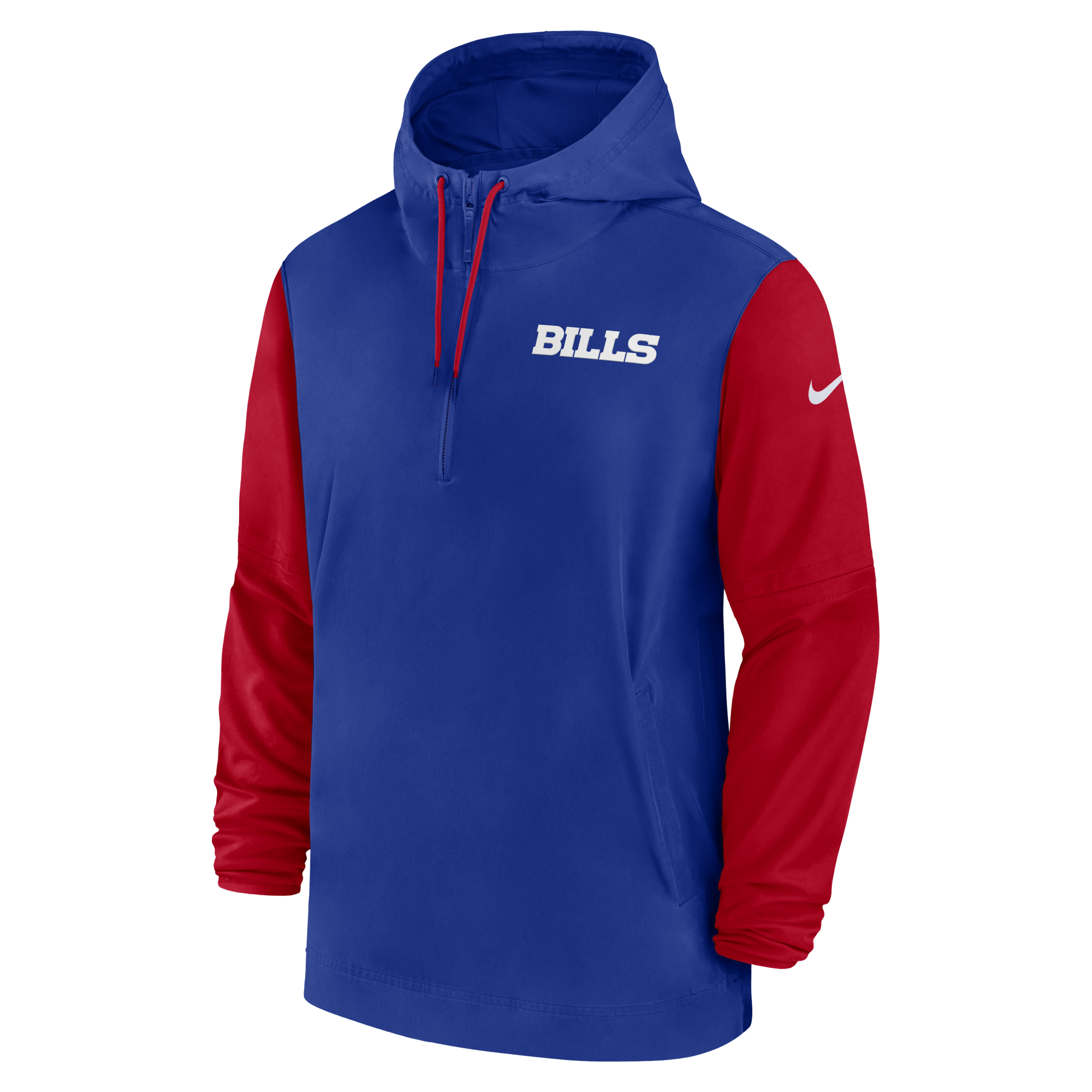 Buffalo Bills Sideline Pre-Game Player Men's Nike NFL 1/2-Zip Hooded Jacket