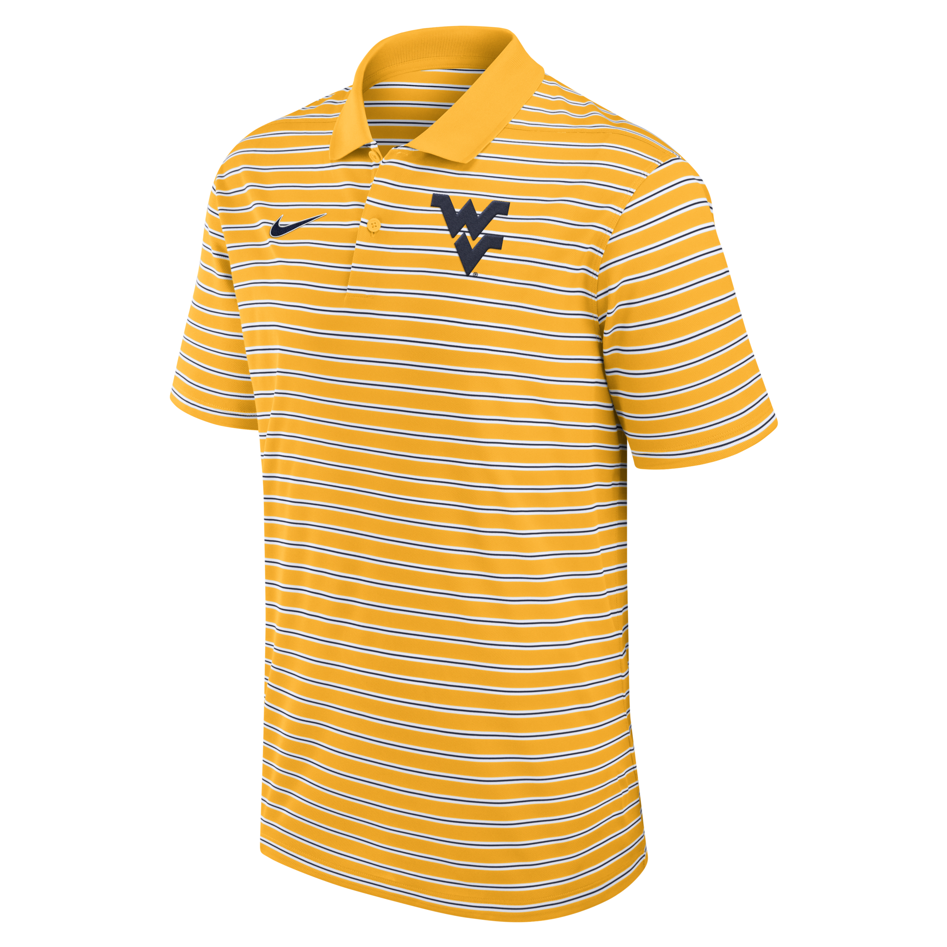 West Virginia Mountaineers Primetime Victory Striped Men's Nike Dri-FIT College Polo