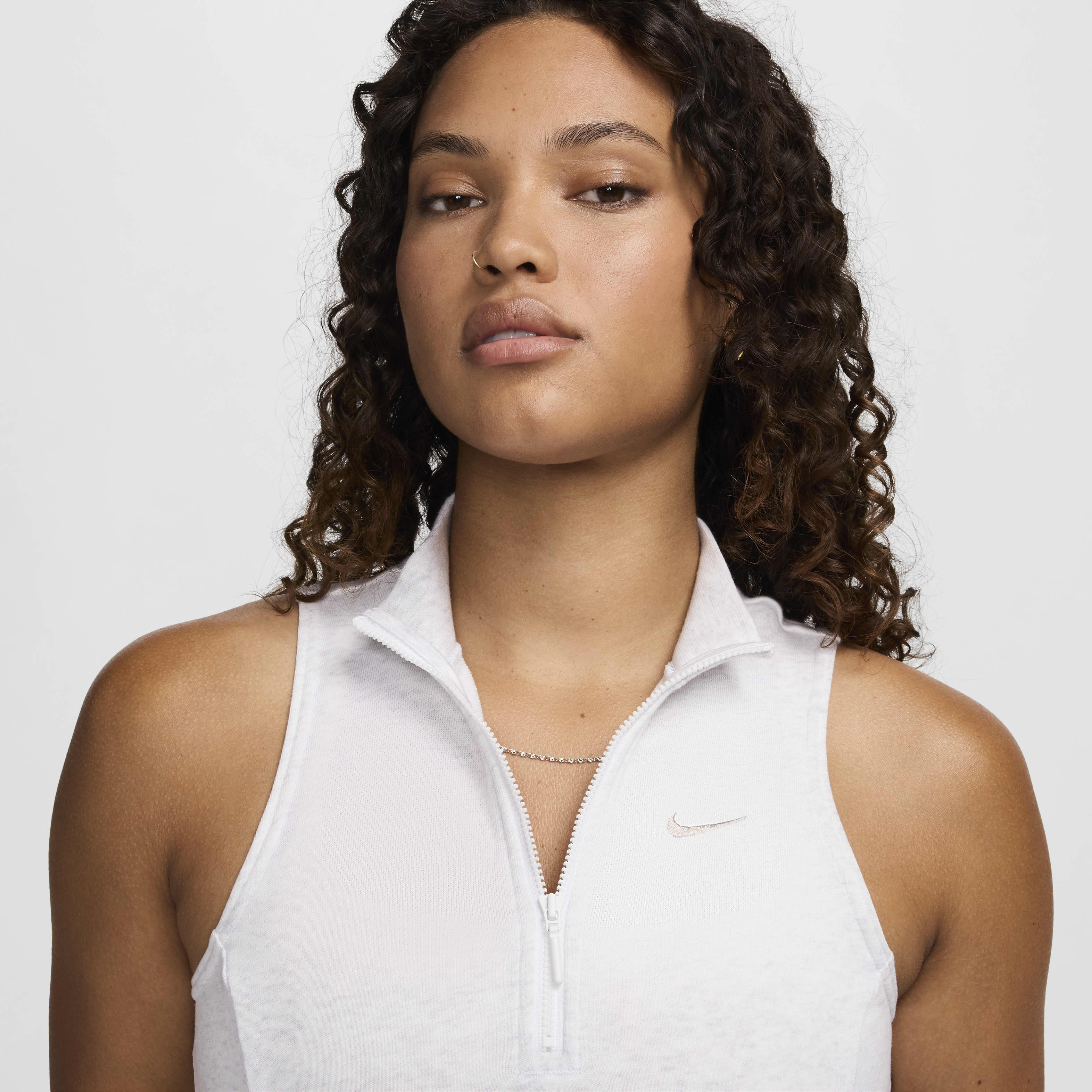 Nike Sportswear Chill Terry Women's Slim Cropped 1/2-Zip French Tank Top