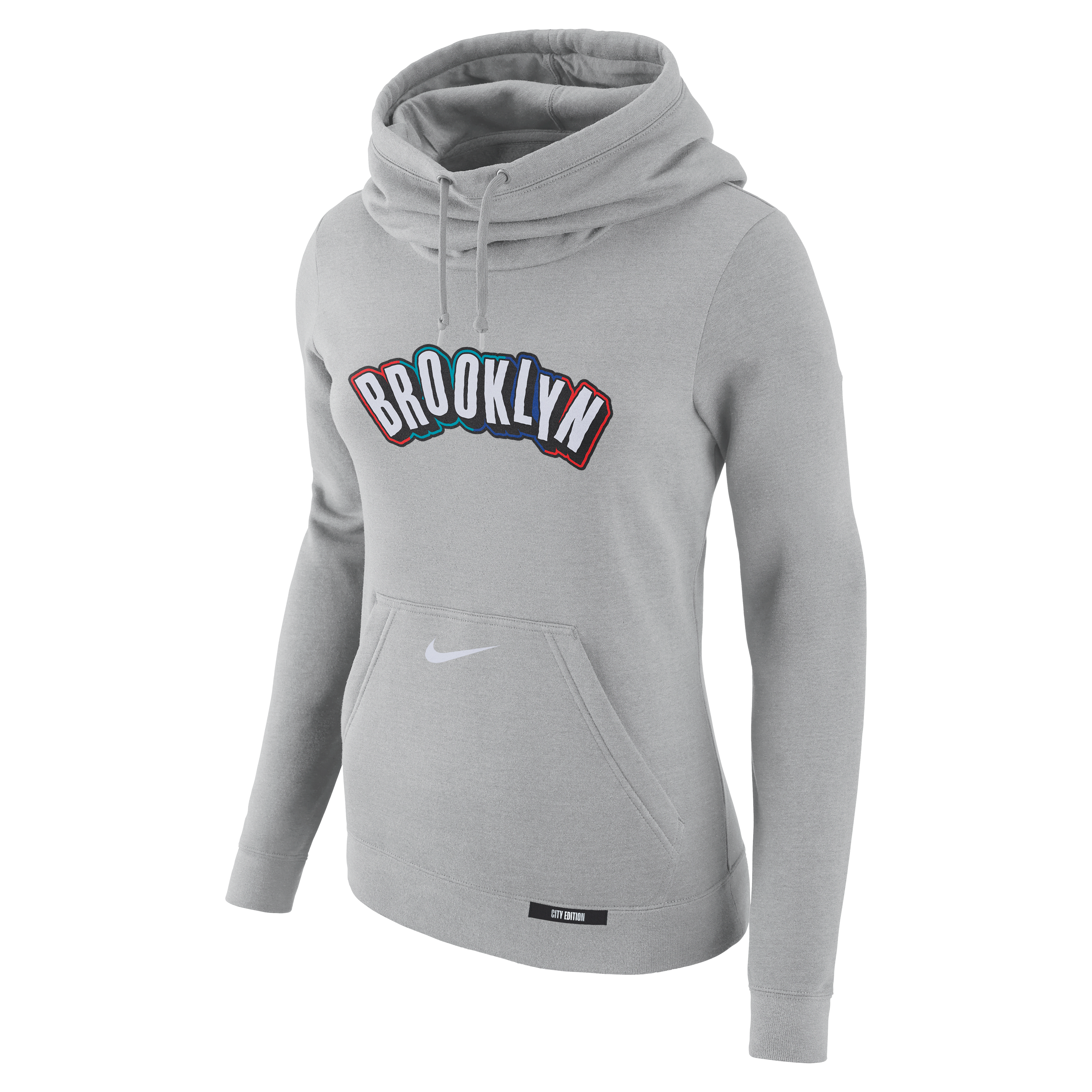 Brooklyn Nets Club City Edition Women's Nike NBA Fleece Funnel-Neck Hoodie