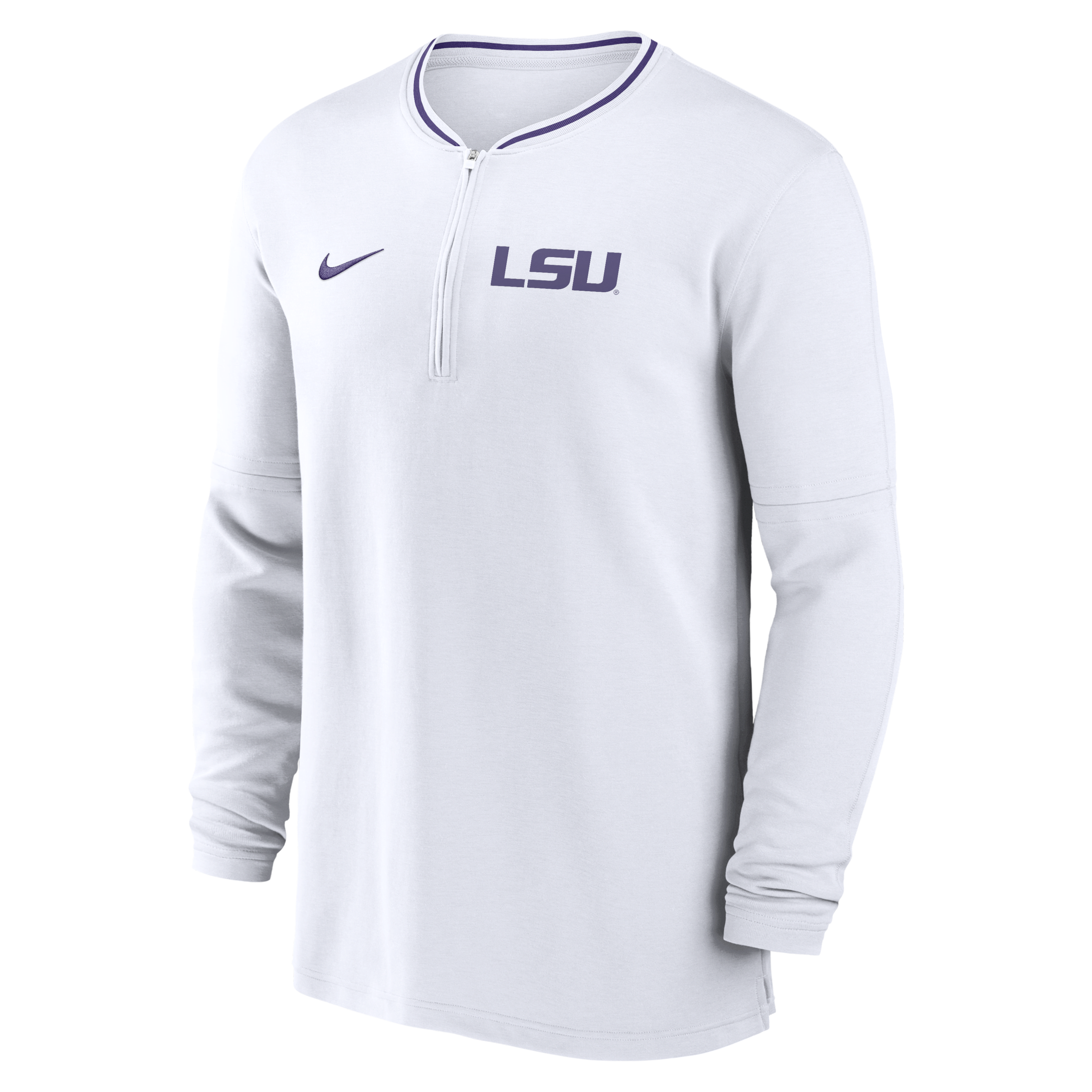 LSU Tigers Sideline Coach Men's Nike Dri-FIT College 1/2-Zip Long-Sleeve Top