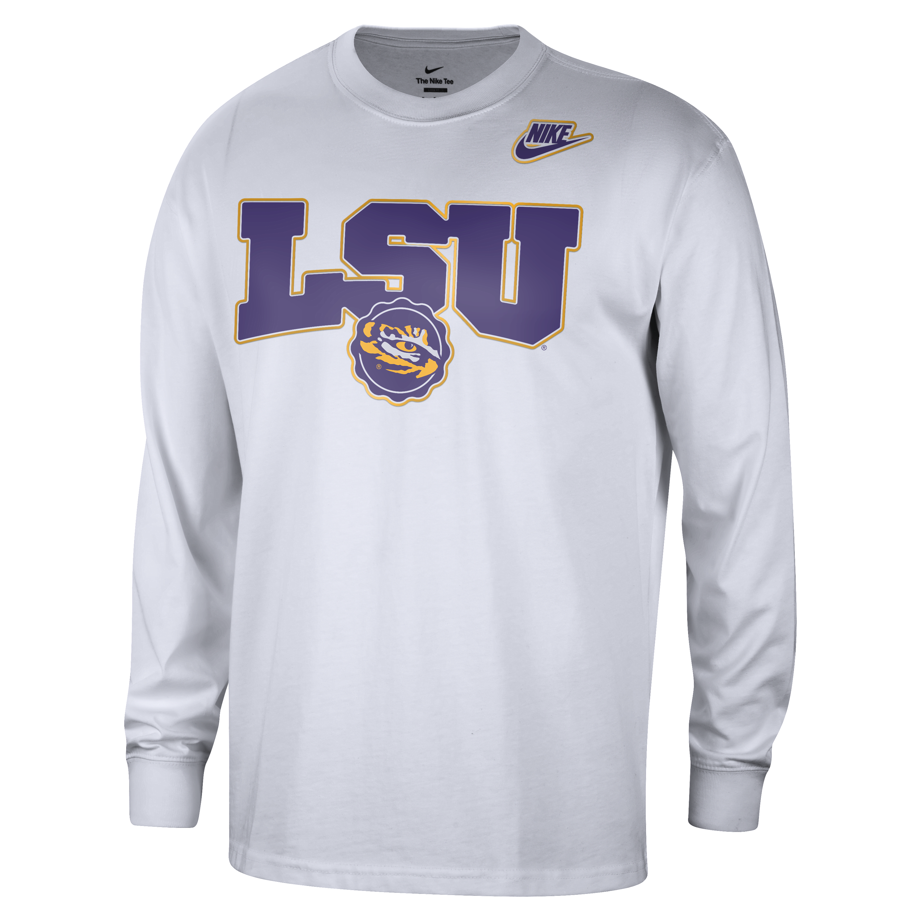 LSU Max90 Men's Nike College Crew-Neck Long-Sleeve T-Shirt