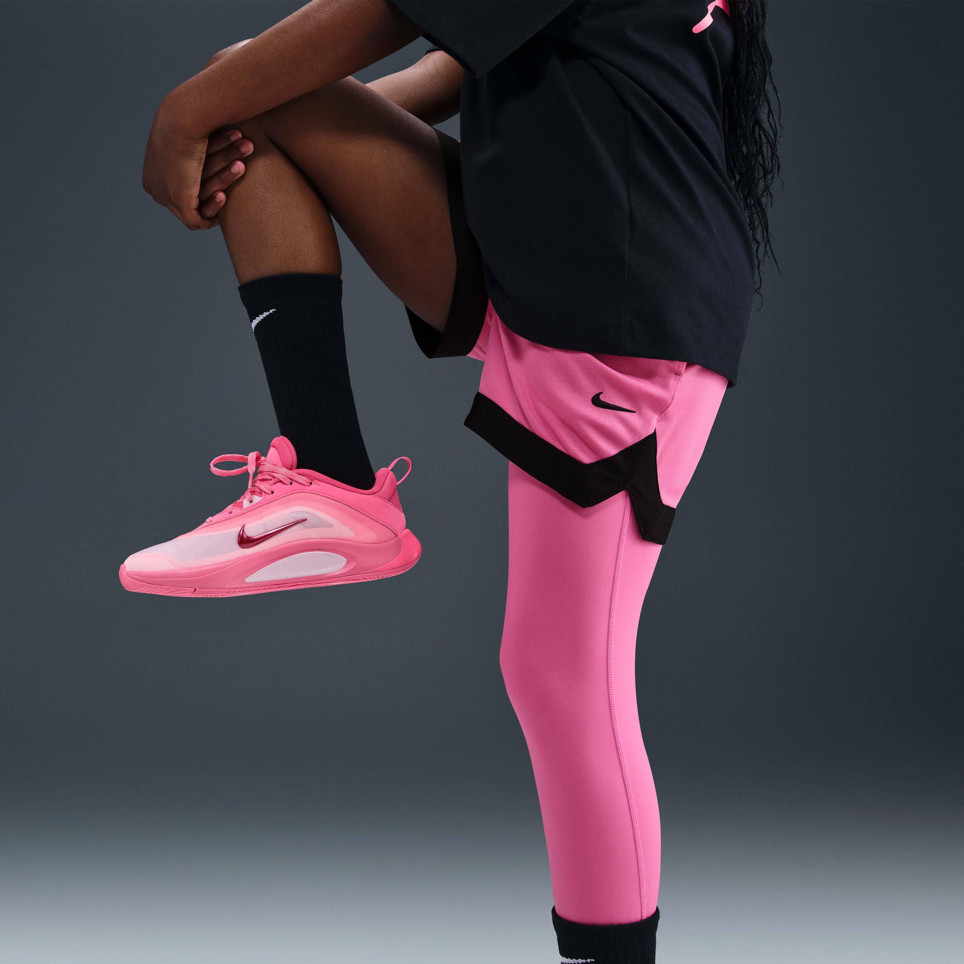 A'ja Wilson Girls' A'symmetric Mid-Rise Single-Leg Basketball Leggings