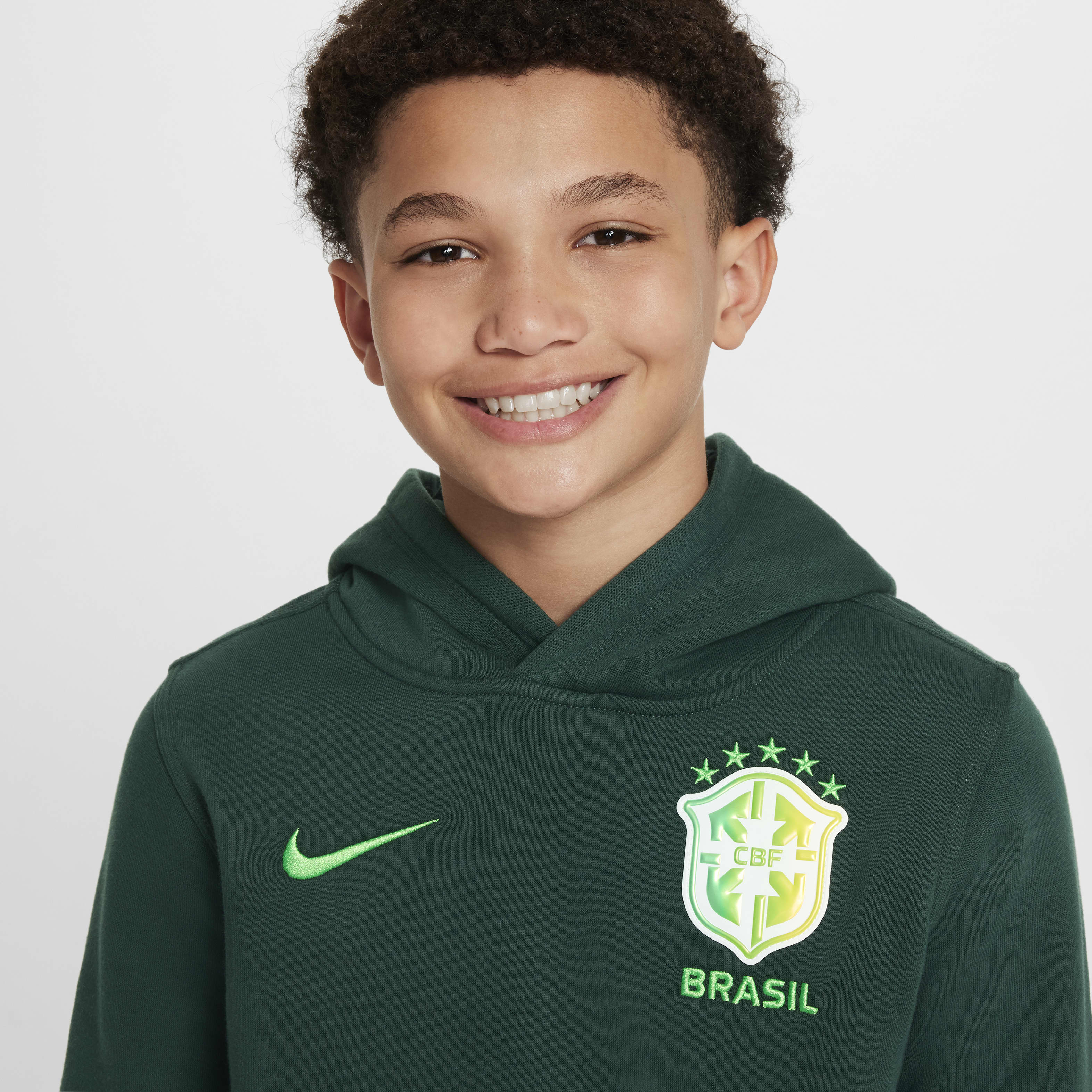 Brazil Club Big Kids' (Boys') Nike Soccer Pullover Hoodie