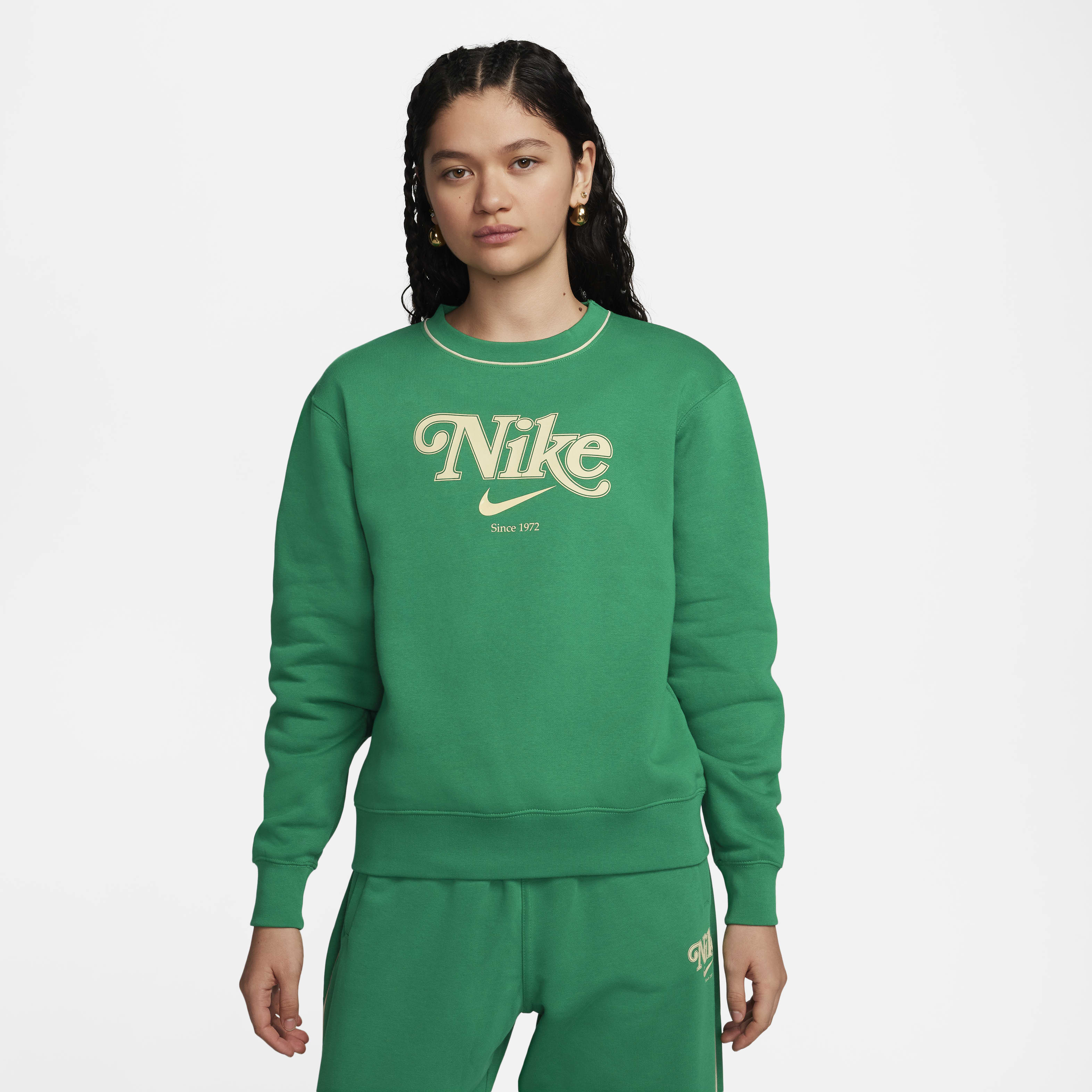 Sweatshirt de gola redonda em lã cardada Nike Sportswear para mulher