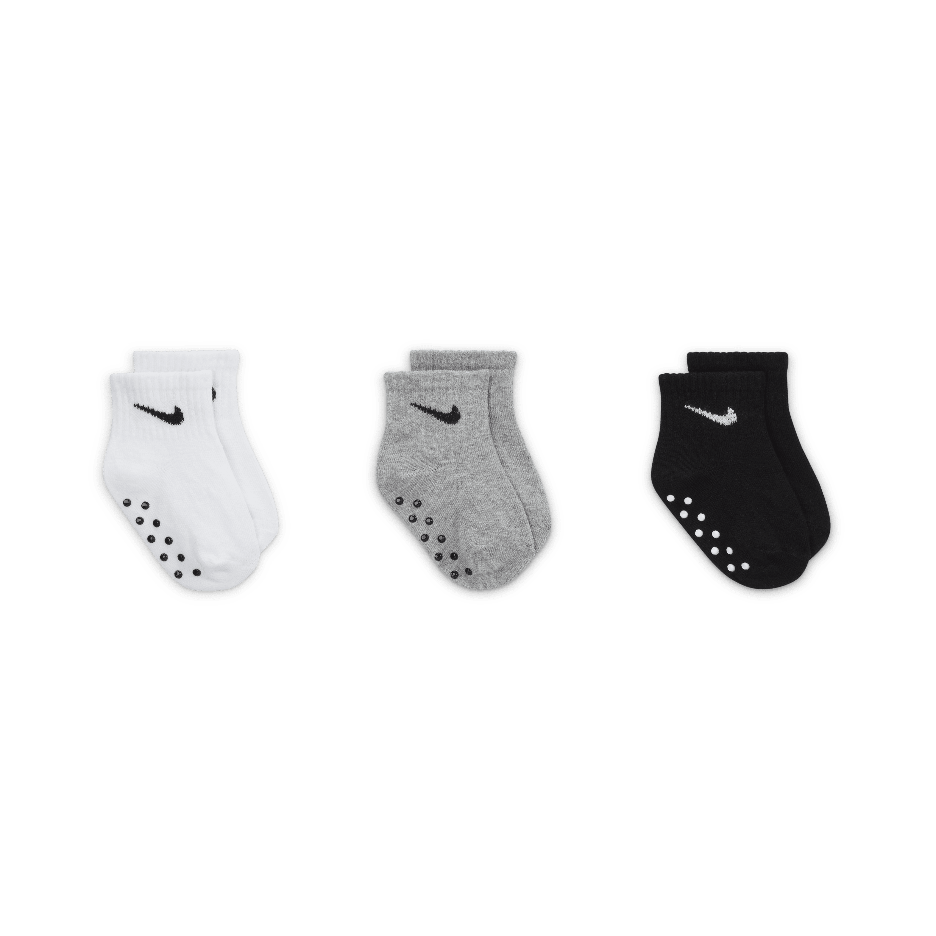 Nike Core Swoosh Baby (6-12M) Gripper Socks Box Set (3 Pairs)