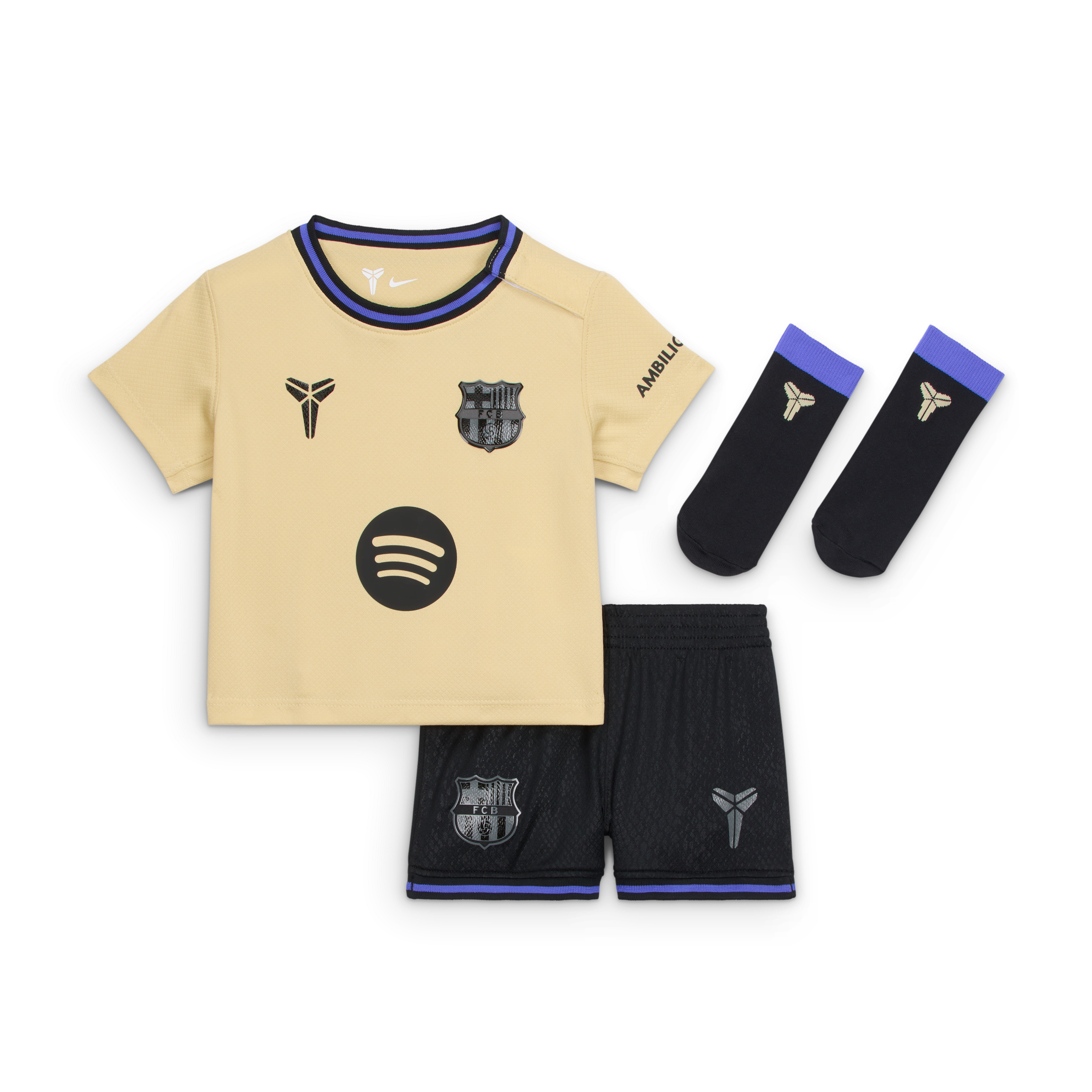 FC Barcelona 2025/26 Stadium Away Baby/Toddler Kobe Soccer Replica 3-Piece Kit