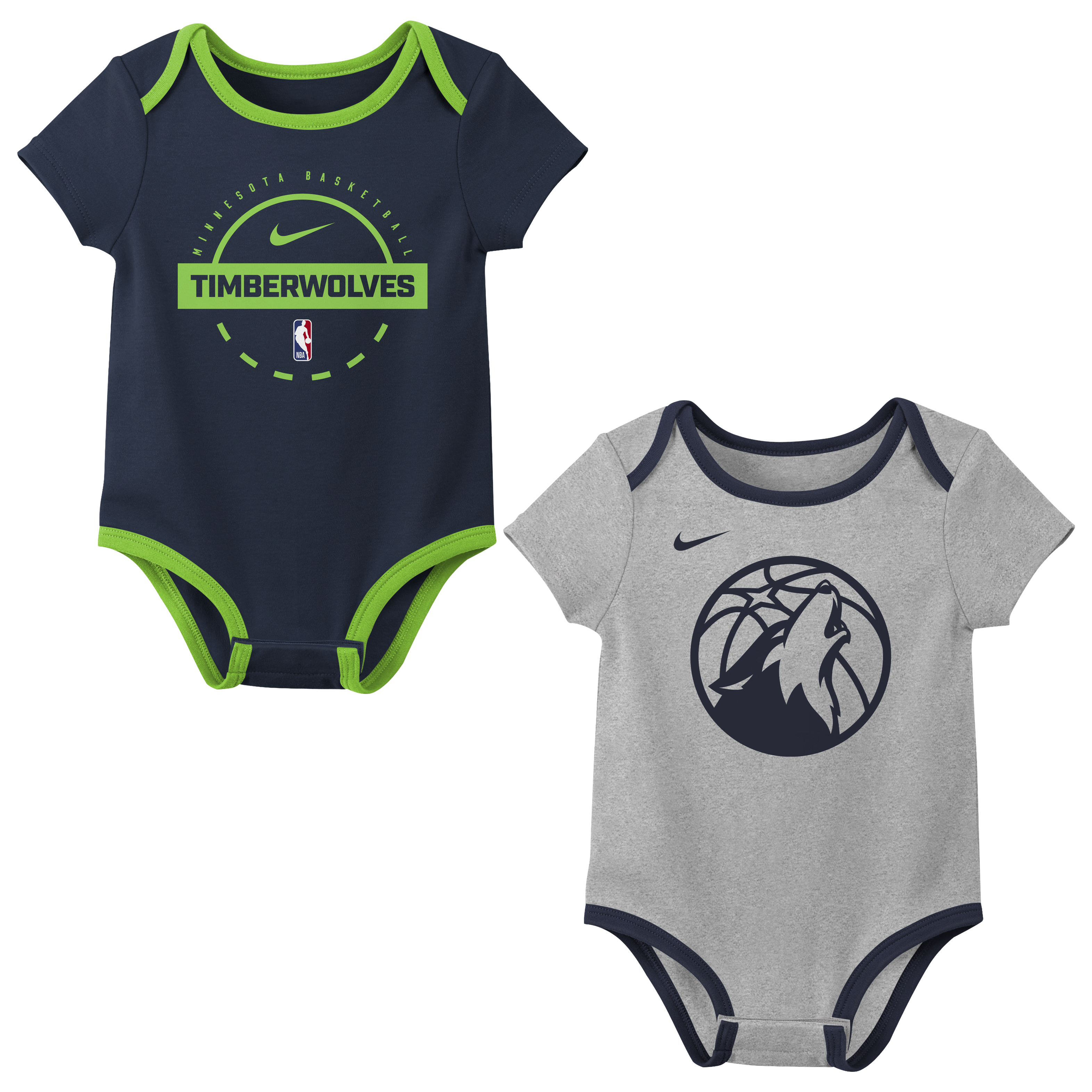 Nike "Minnesota Timberwolves" Baby (0-3M) NBA Bodysuit (2-Pack)