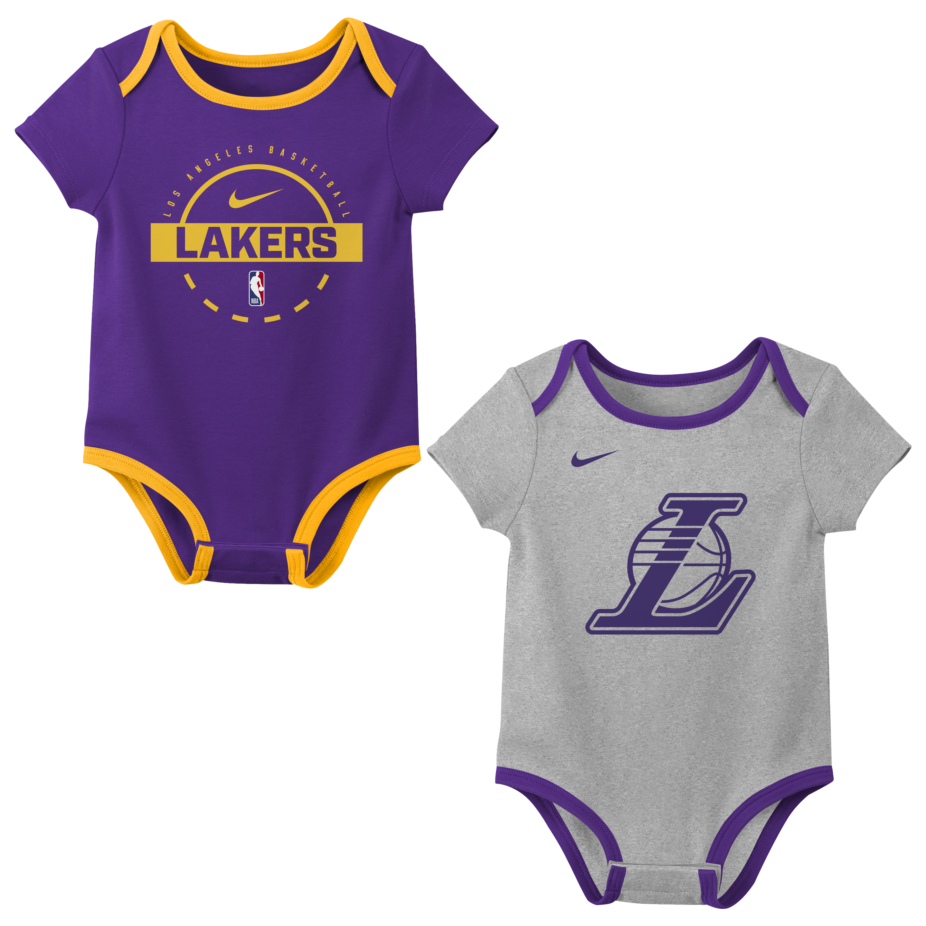 Nike "Los Angeles Lakers" Baby (0-3M) NBA Bodysuit (2-Pack)