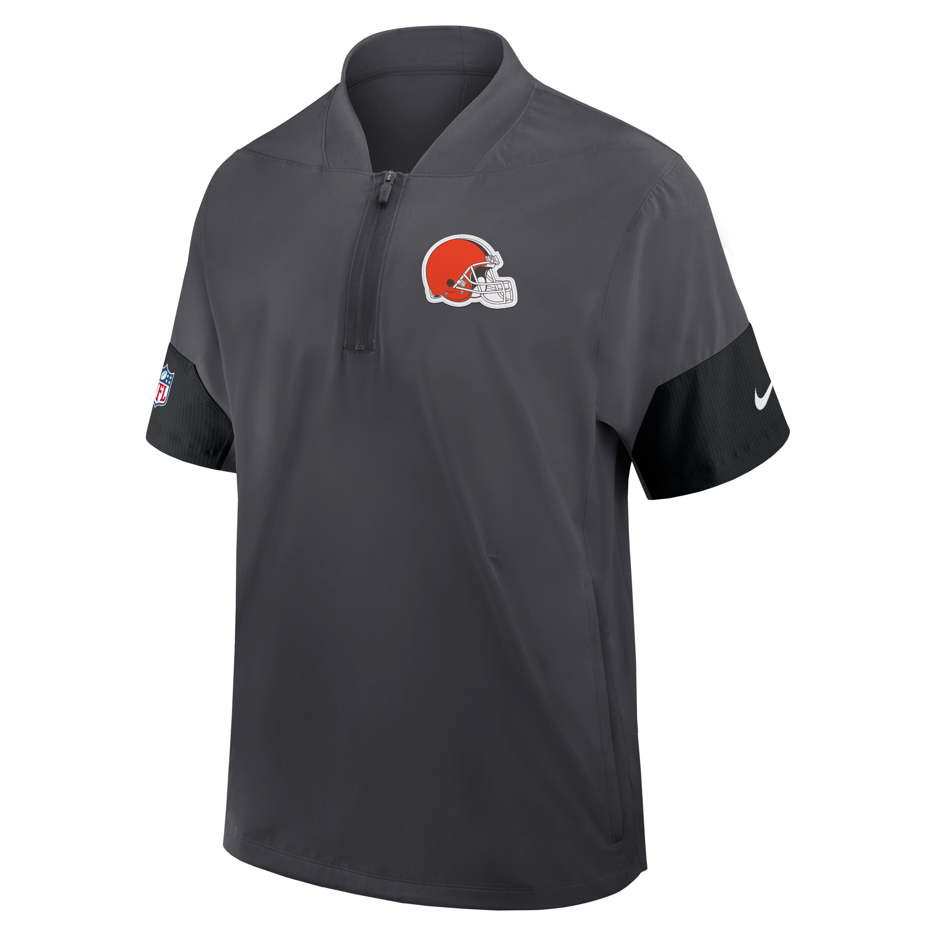Cleveland Browns Sideline Coach Men's Nike NFL 1/2-Zip Short-Sleeve Jacket