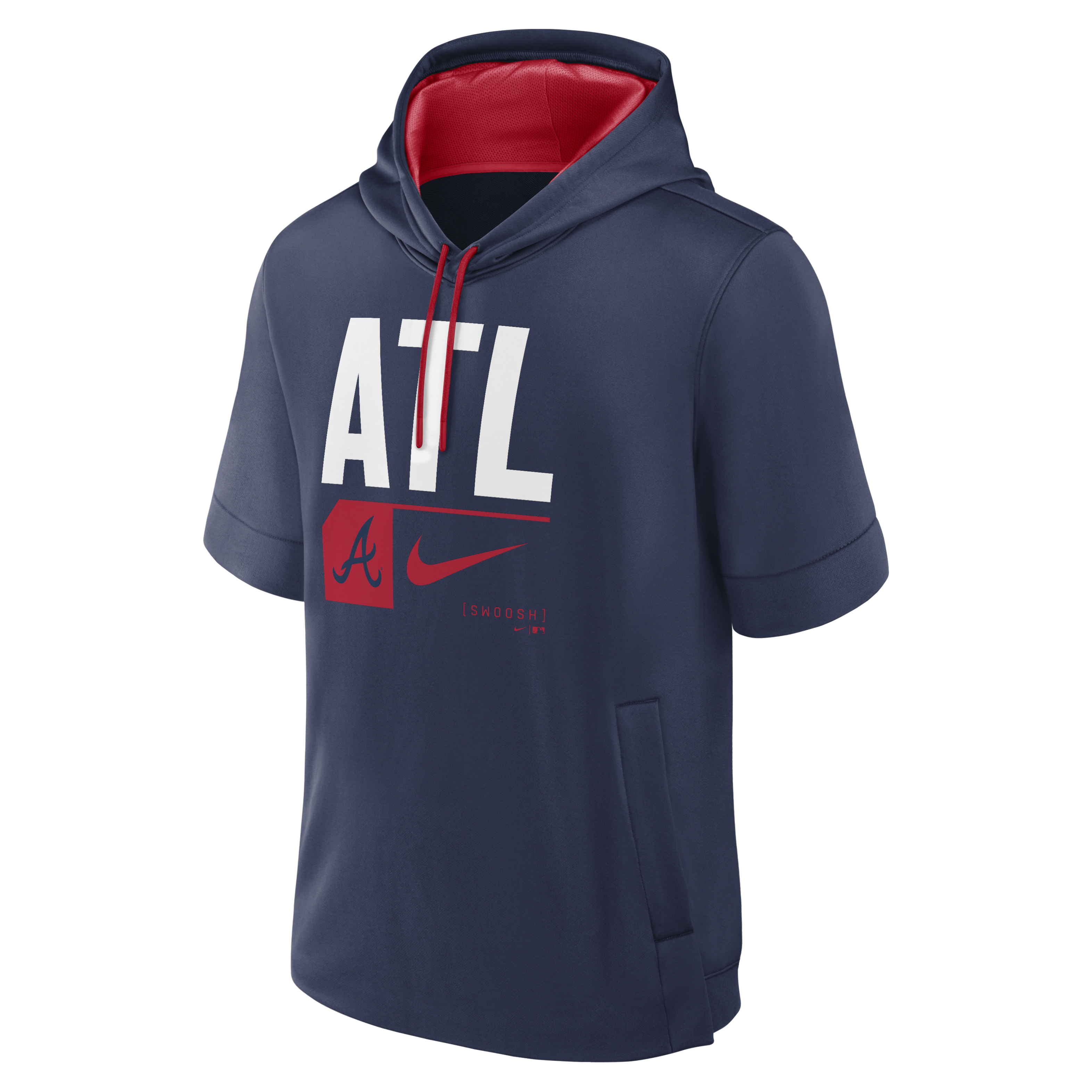 Atlanta Braves Tri Code Lockup Men's Nike MLB Short-Sleeve Pullover Hoodie