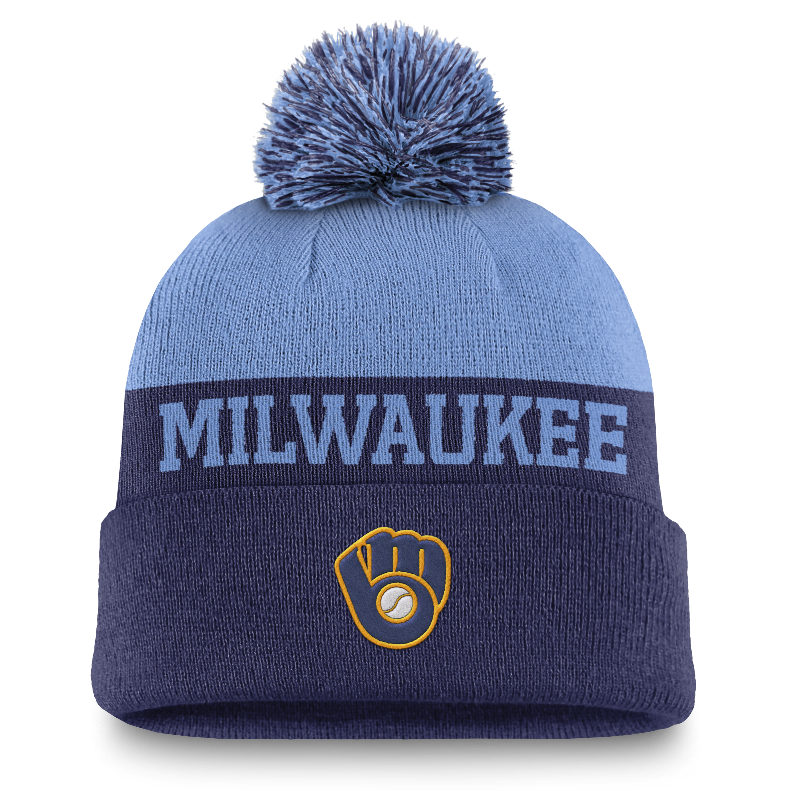 Milwaukee Brewers Rewind Peak Men's Nike MLB Cuffed Pom Beanie