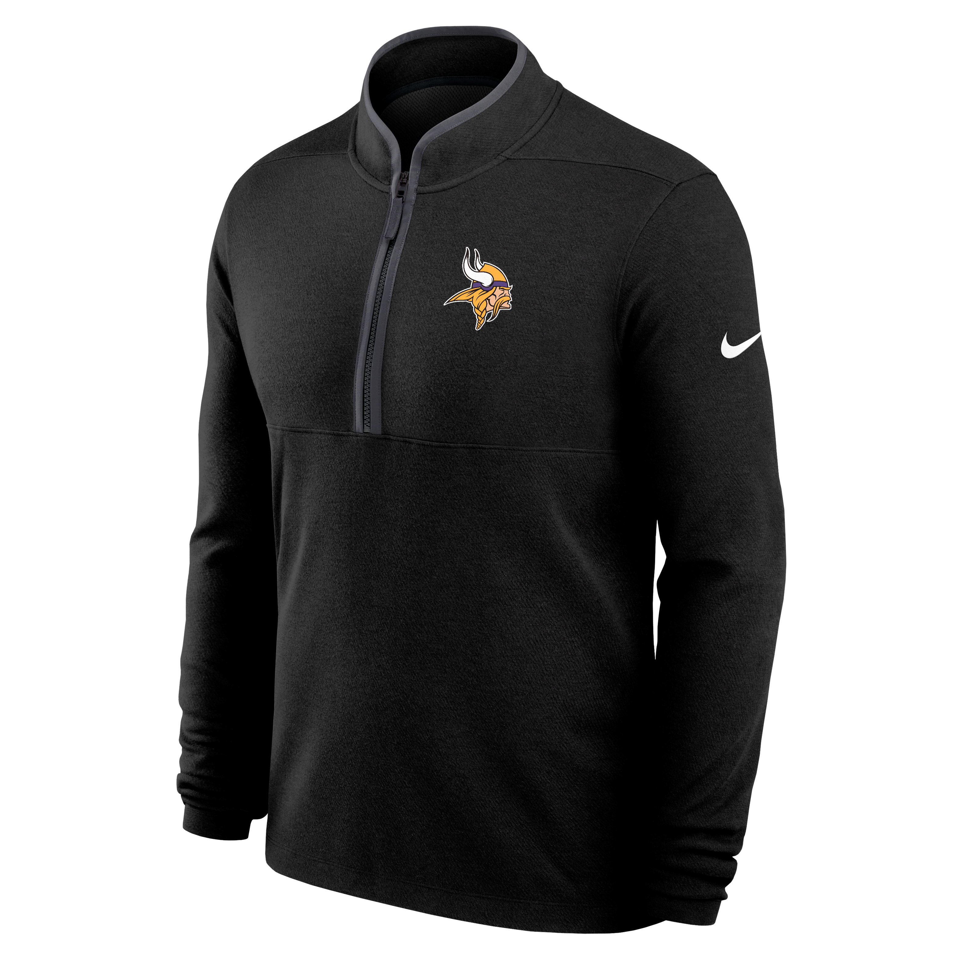 Minnesota Vikings Logo Victory Men's Nike Dri-FIT NFL 1/2-Zip Long-Sleeve Top