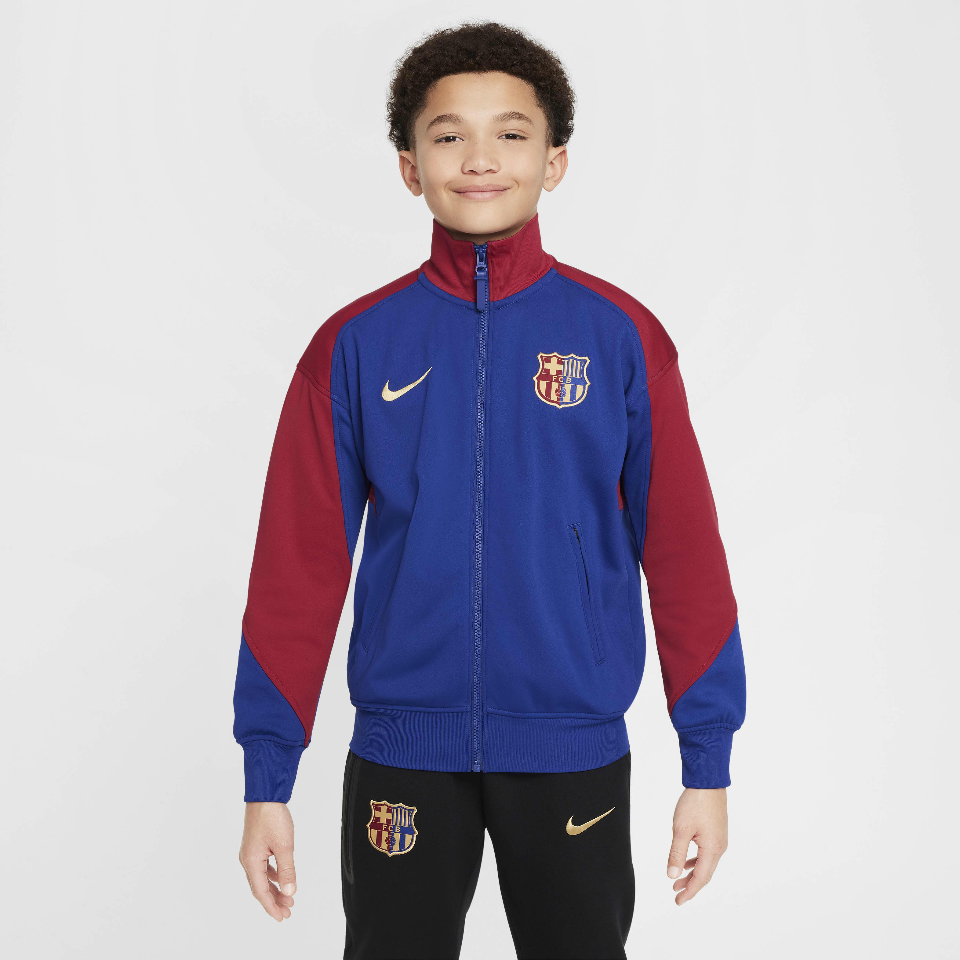 FC Barcelona Academy Pro Home Big Kids' Nike Dri-FIT Soccer Anthem Jacket