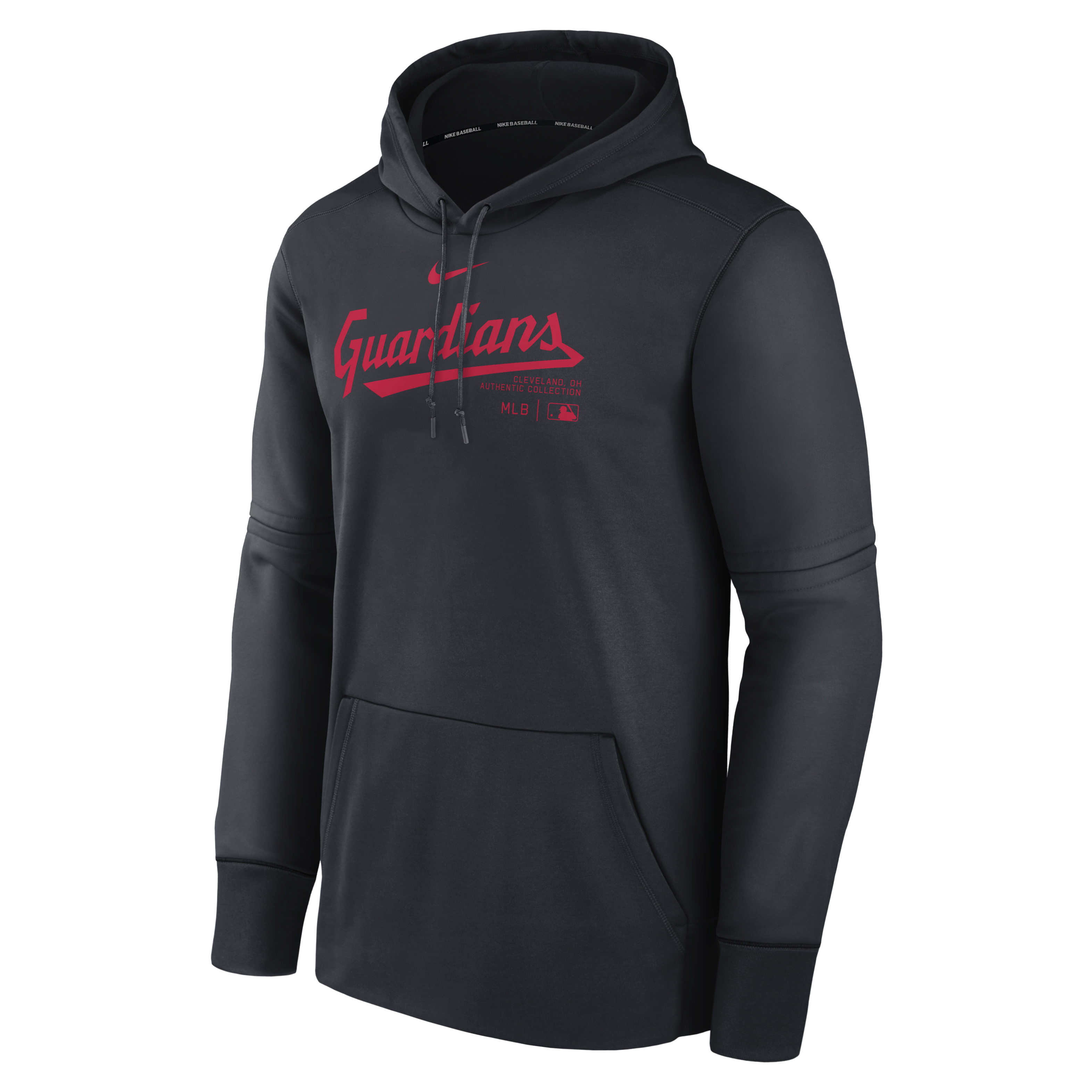 Cleveland Guardians Authentic Collection Practice Men's Nike Therma MLB Pullover Hoodie