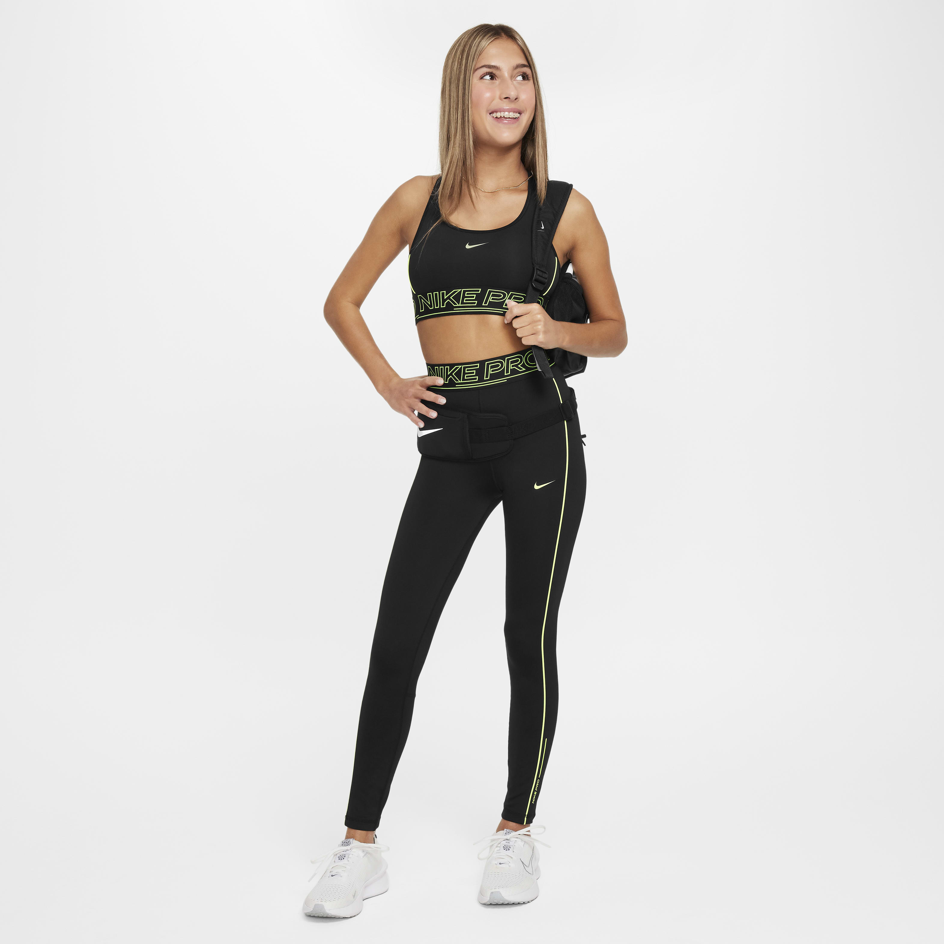 Nike Pro Girls' Dri-FIT Mid-Rise Leggings