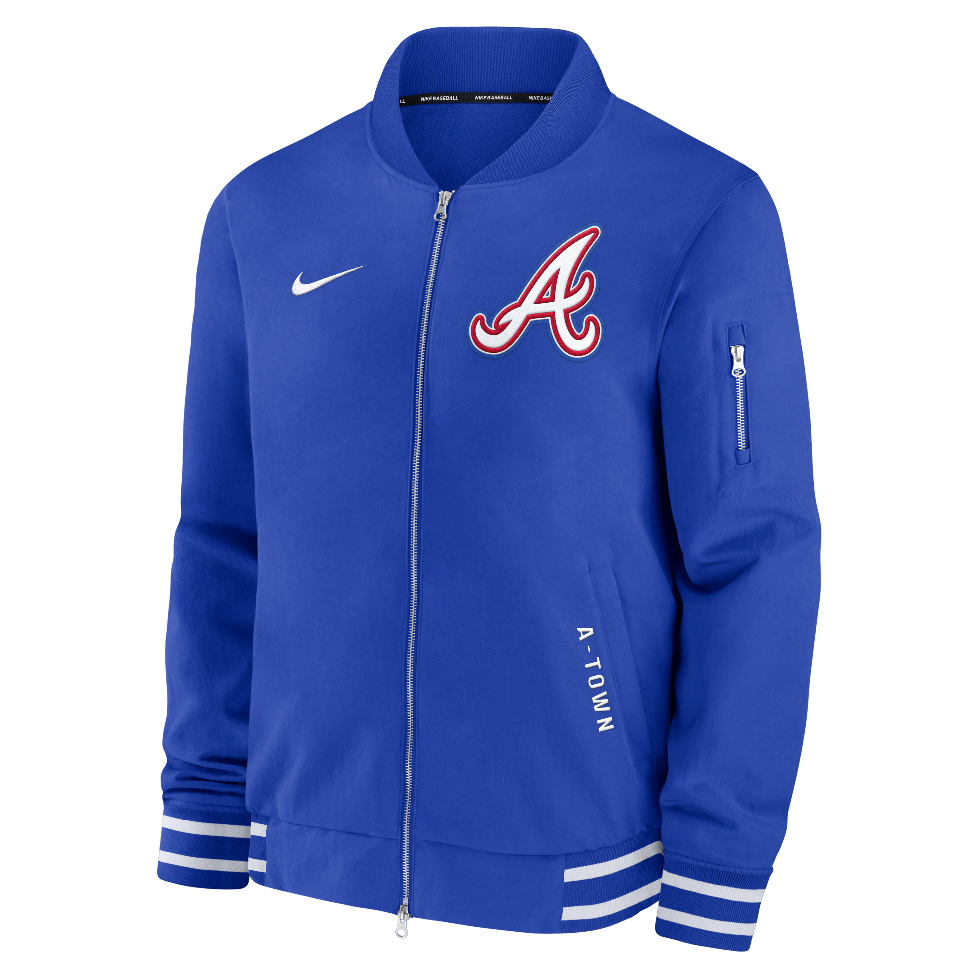 Atlanta Braves Authentic Collection City Connect Men's Nike MLB Full-Zip Bomber Jacket