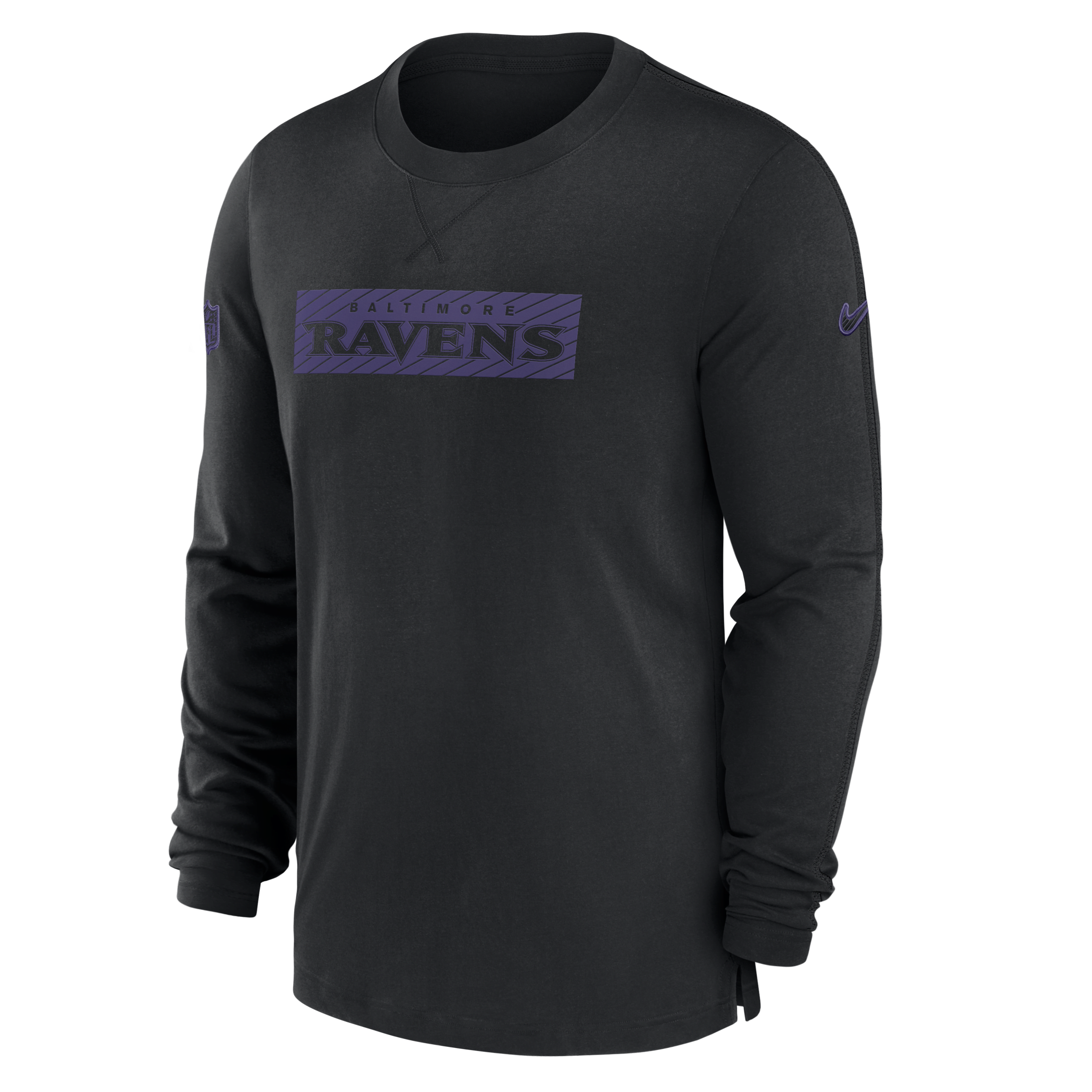 Baltimore Ravens Sideline Player Team Issue Men’s Nike Dri-FIT Long-Sleeve Top