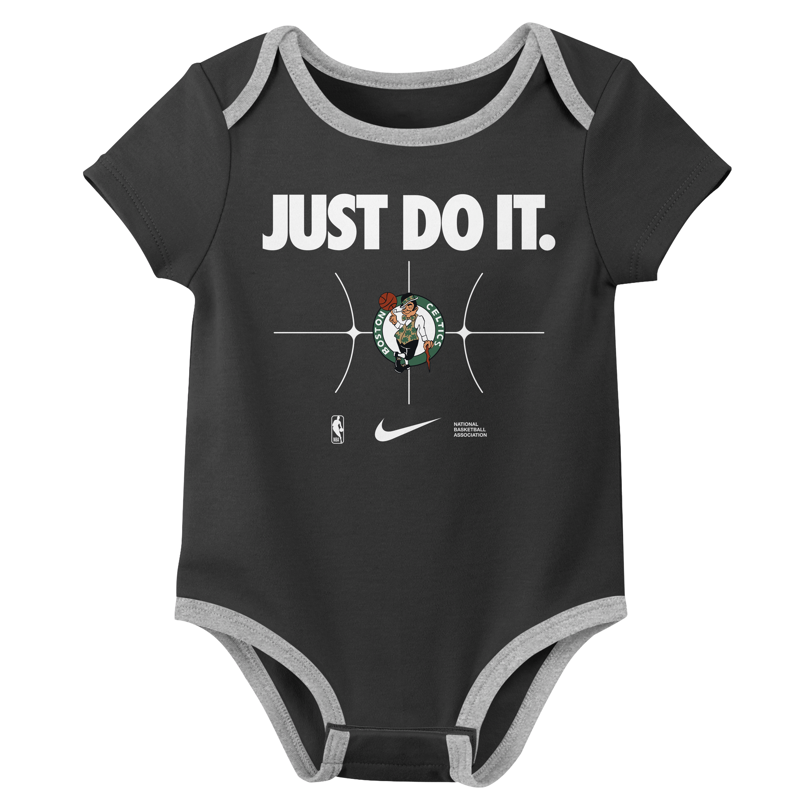 Boston Celtics Just Do It Baby (0-3M) Nike Basketball Bodysuit Set (2-Pack)