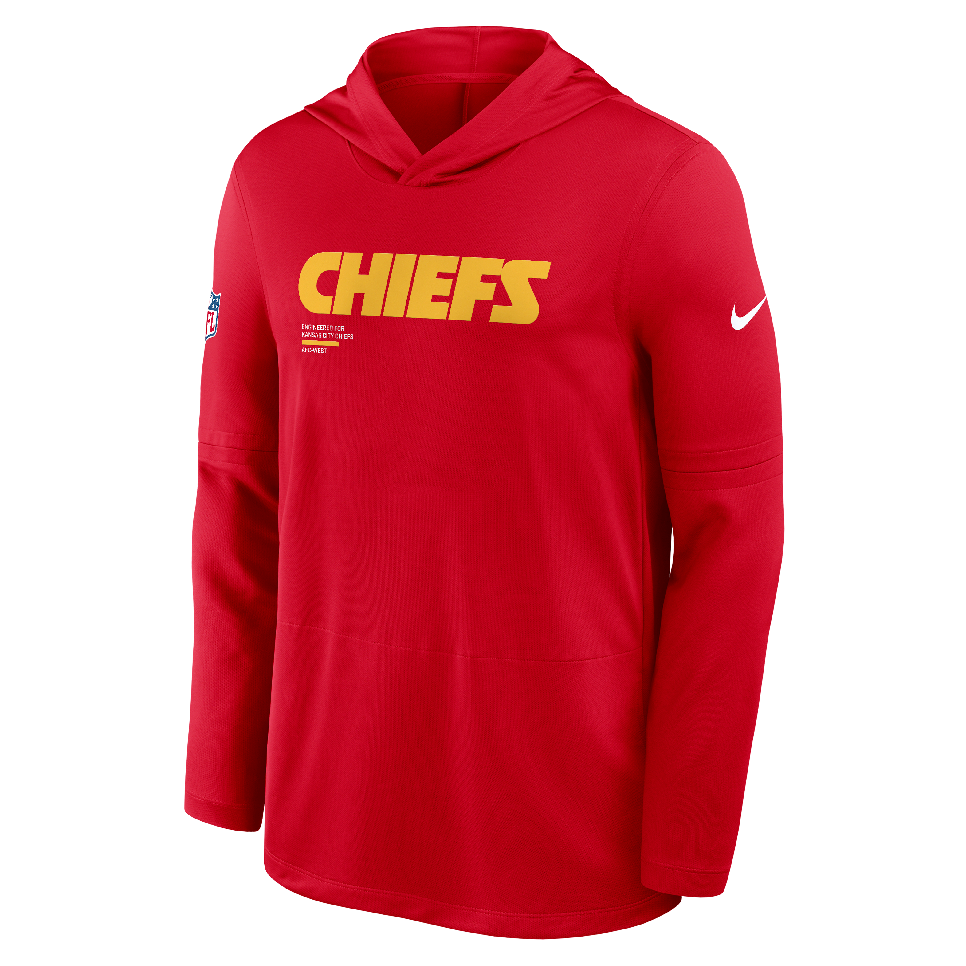 Kansas City Chiefs Pure Fury Sideline Men's Nike Dri-FIT NFL Long-Sleeve Hooded Top