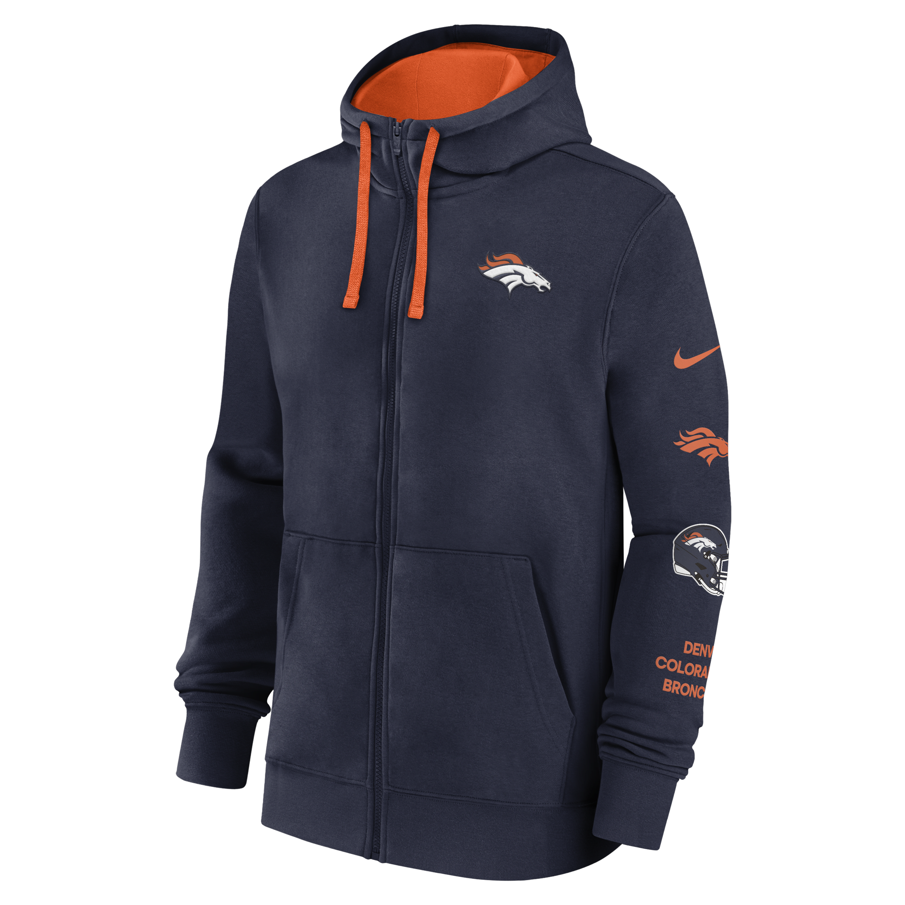 Denver Broncos Club Men's Nike NFL Full-Zip Hoodie