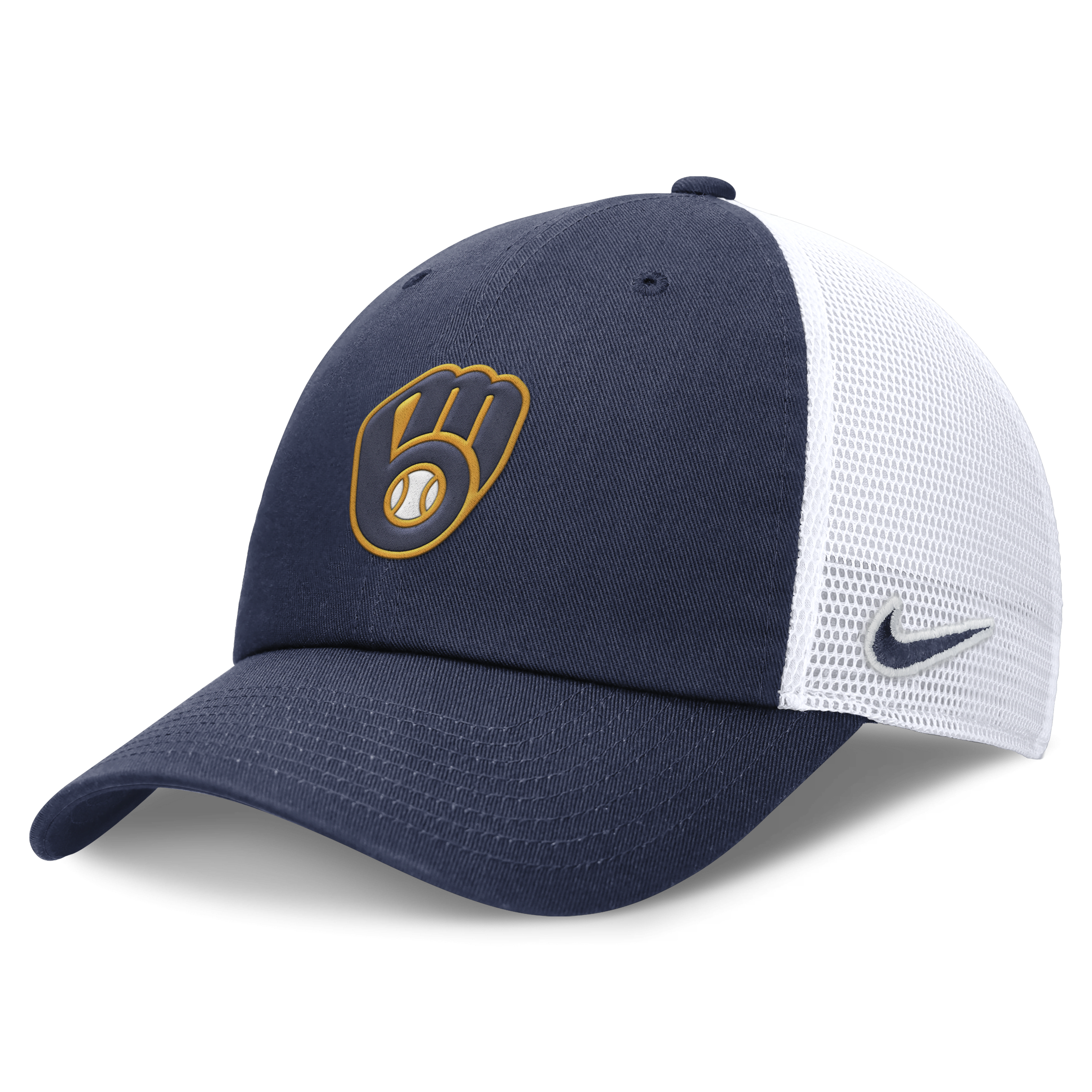 Milwaukee Brewers Evergreen Club Men's Nike MLB Trucker Adjustable Hat