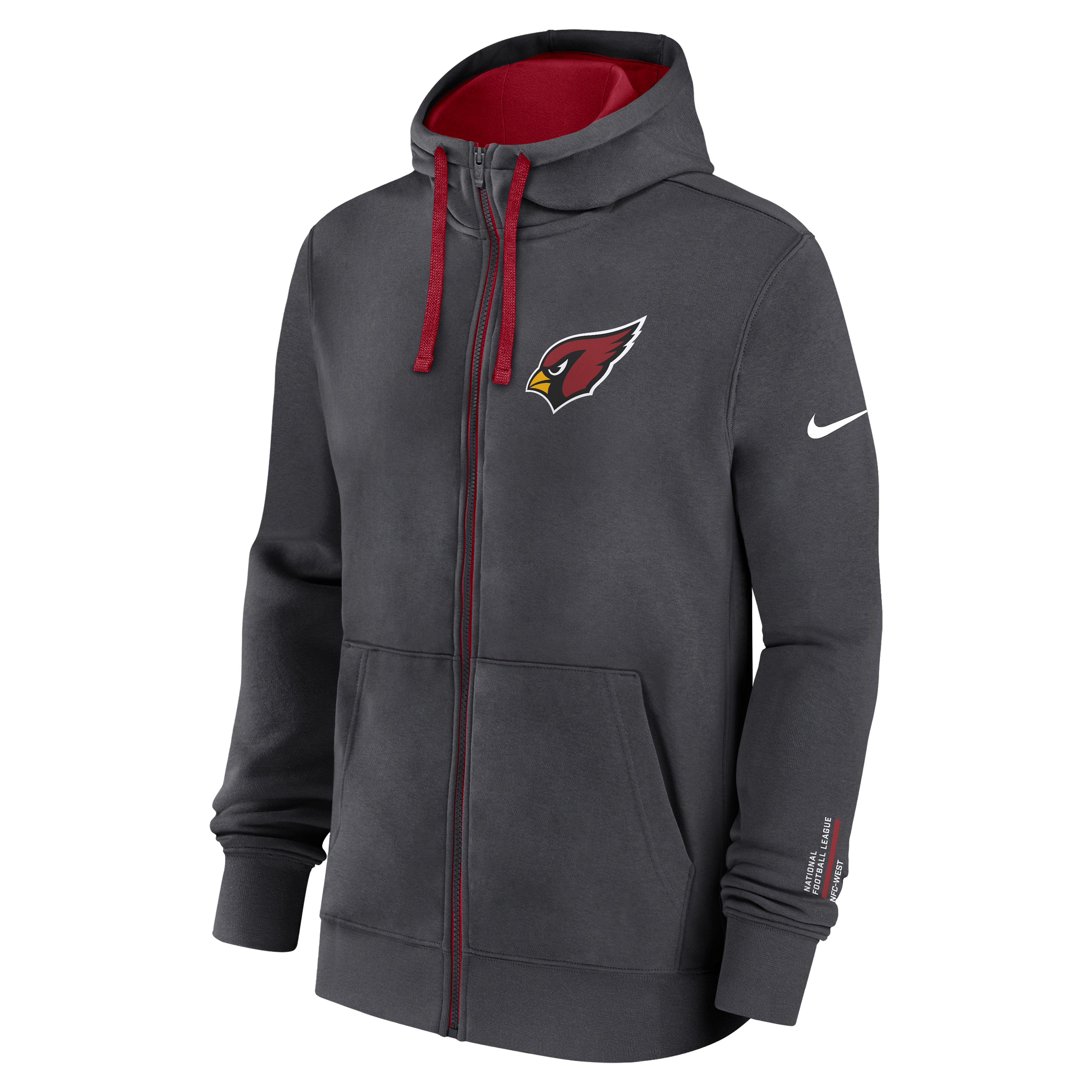 Arizona Cardinals Playbook Page Club Men's Nike NFL Full-Zip Hoodie