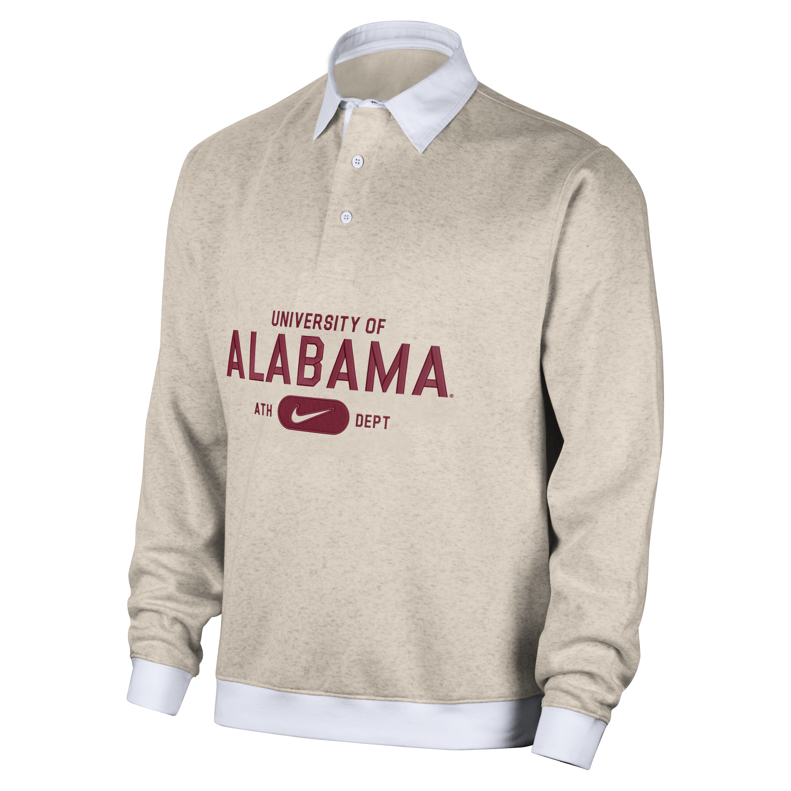 Alabama Club Fleece Men's Nike College Long-Sleeve Polo