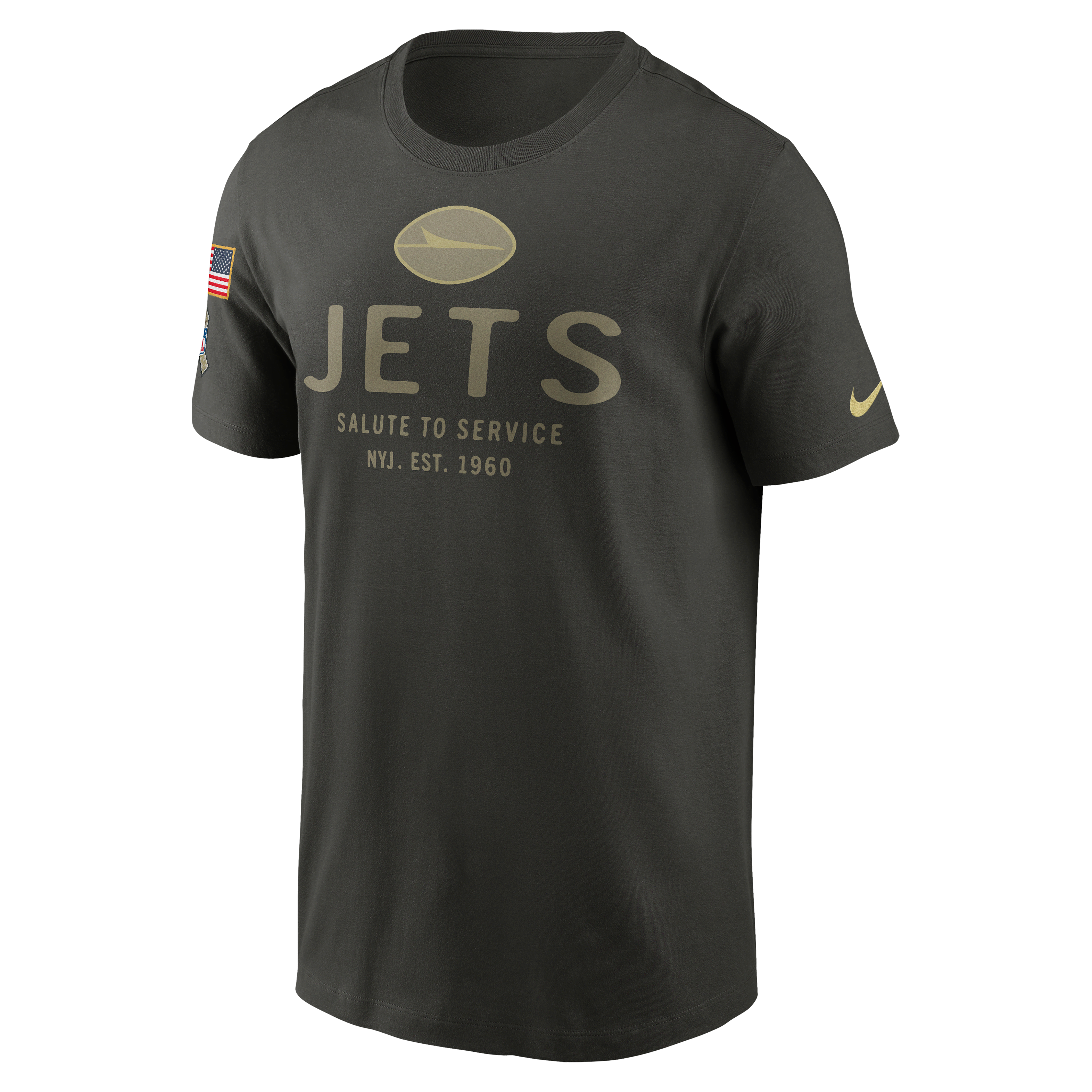 New York Jets Salute to Service Sideline Primary Edge Men's Nike Dri-FIT NFL T-Shirt