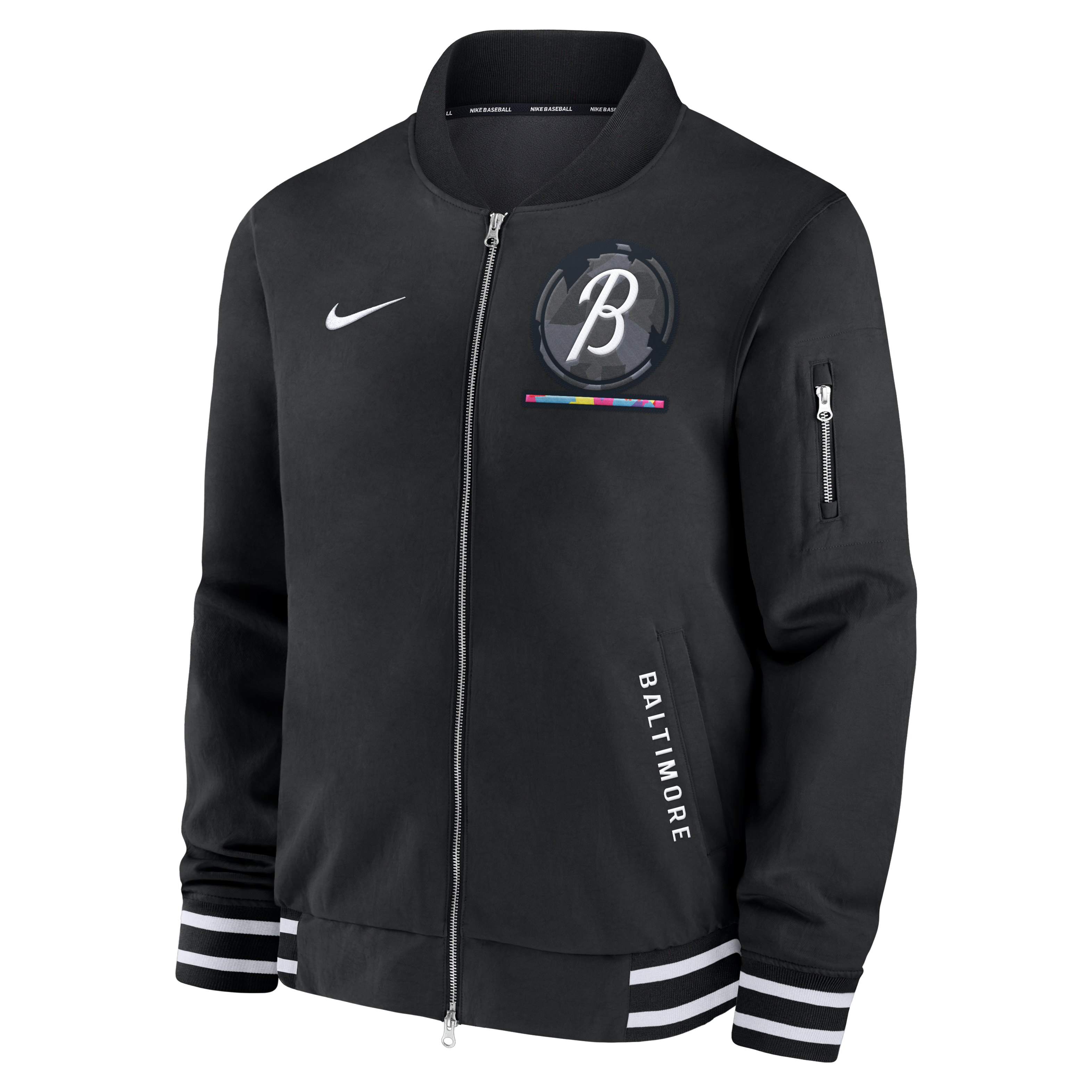 Baltimore Orioles Authentic Collection City Connect Men's Nike MLB Full-Zip Bomber Jacket