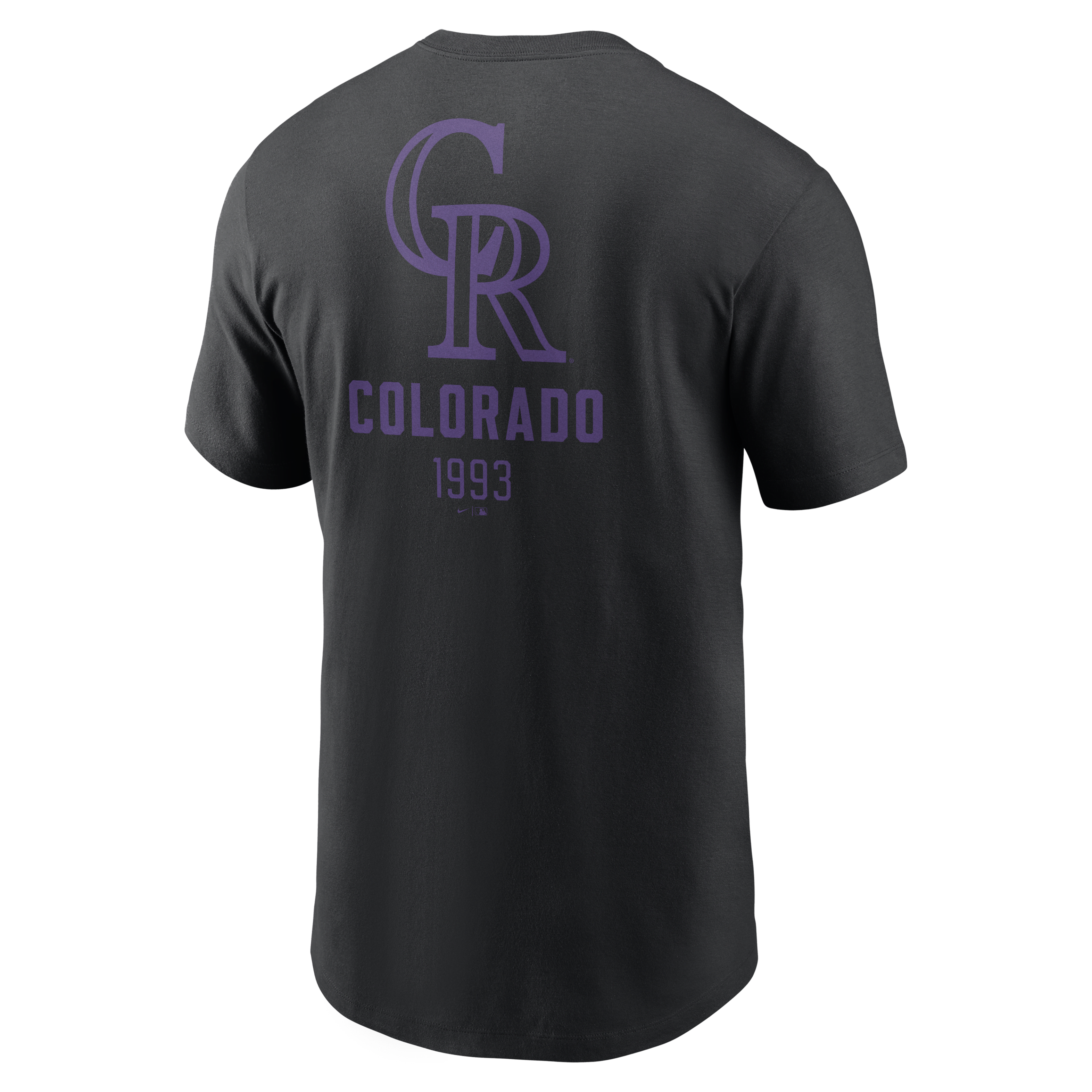 Colorado Rockies Large Logo Back Stack Men's Nike MLB T-Shirt