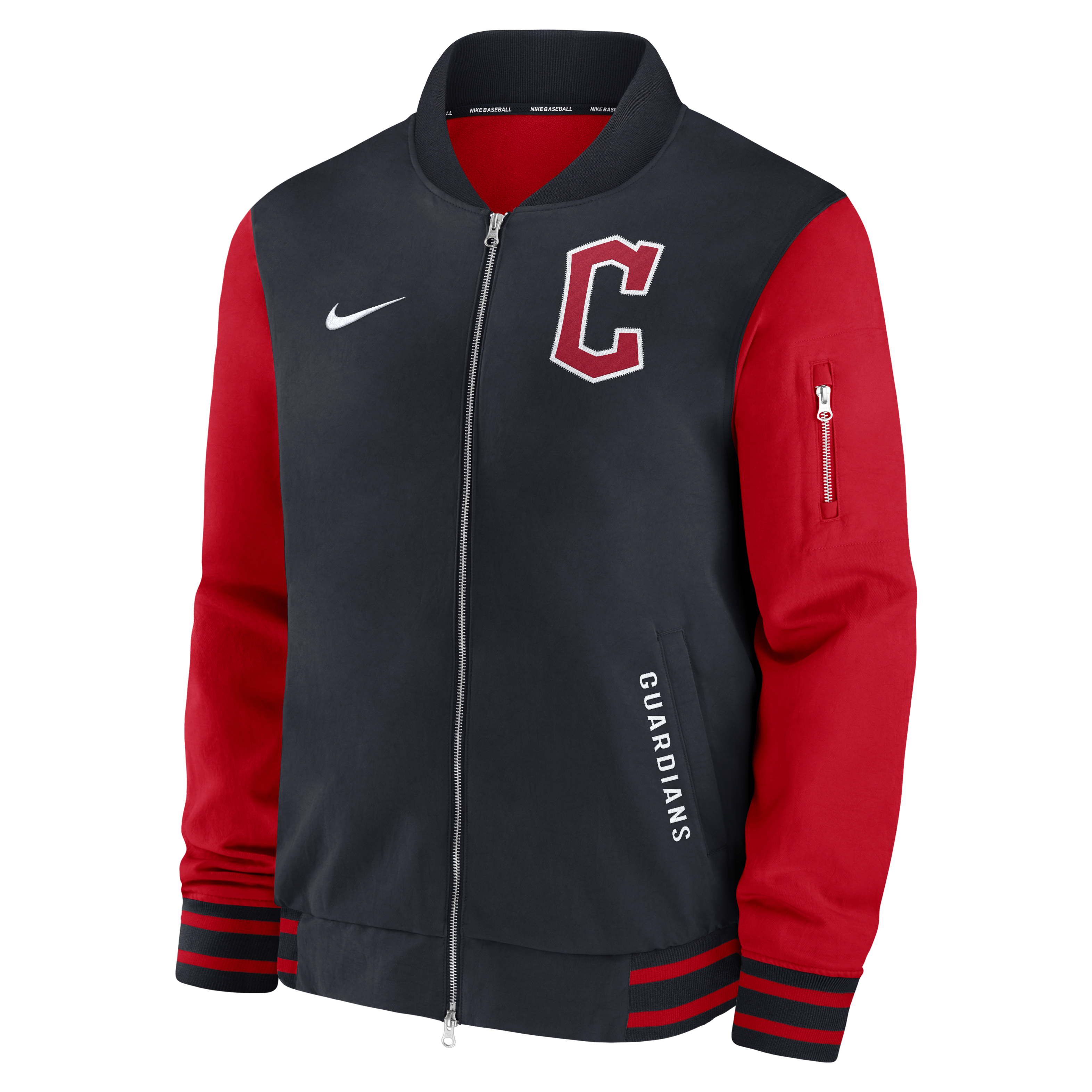 Cleveland Guardians Authentic Collection Dugout Men's Nike MLB Full-Zip Bomber Jacket