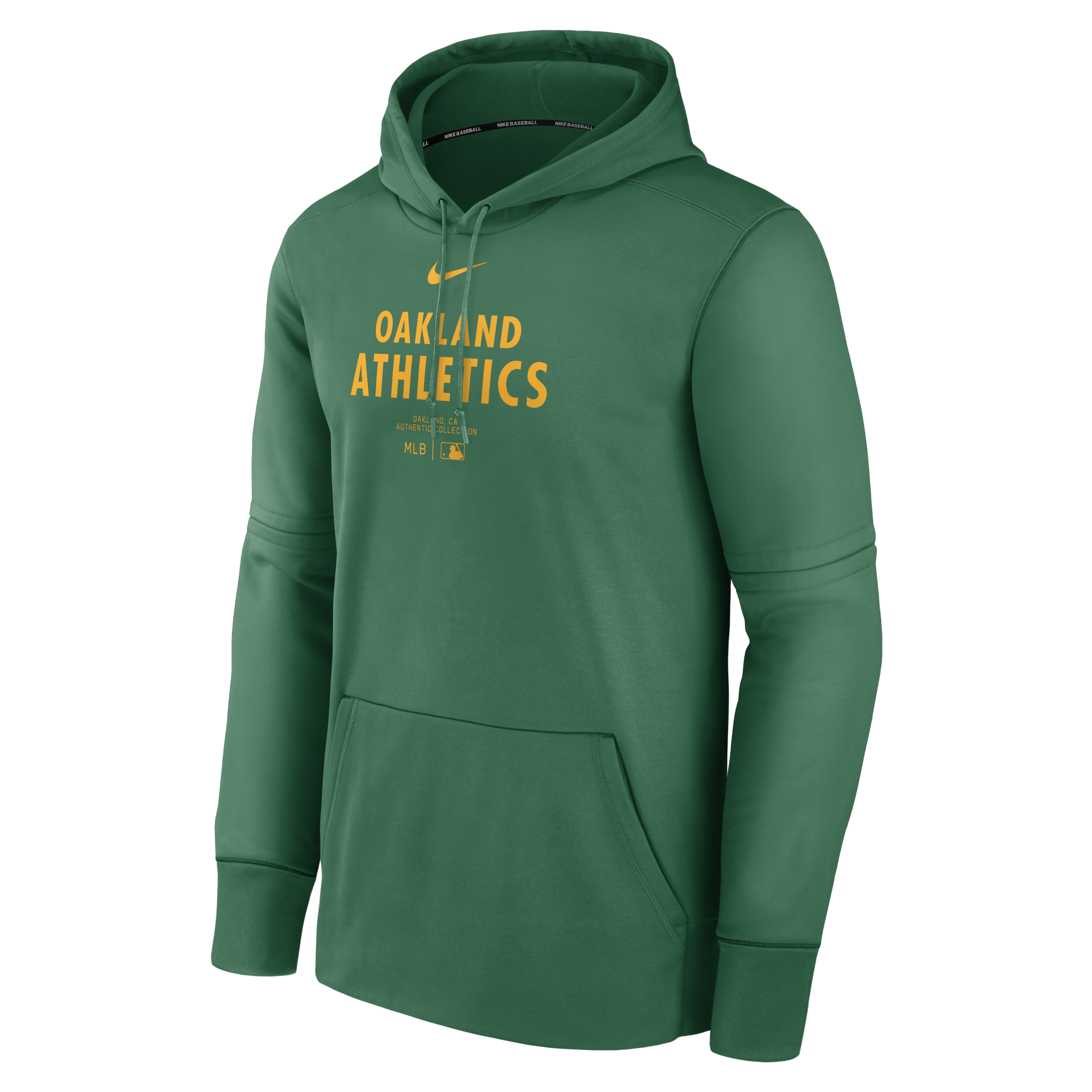 Oakland Athletics Authentic Collection Practice Men's Nike Therma MLB Pullover Hoodie