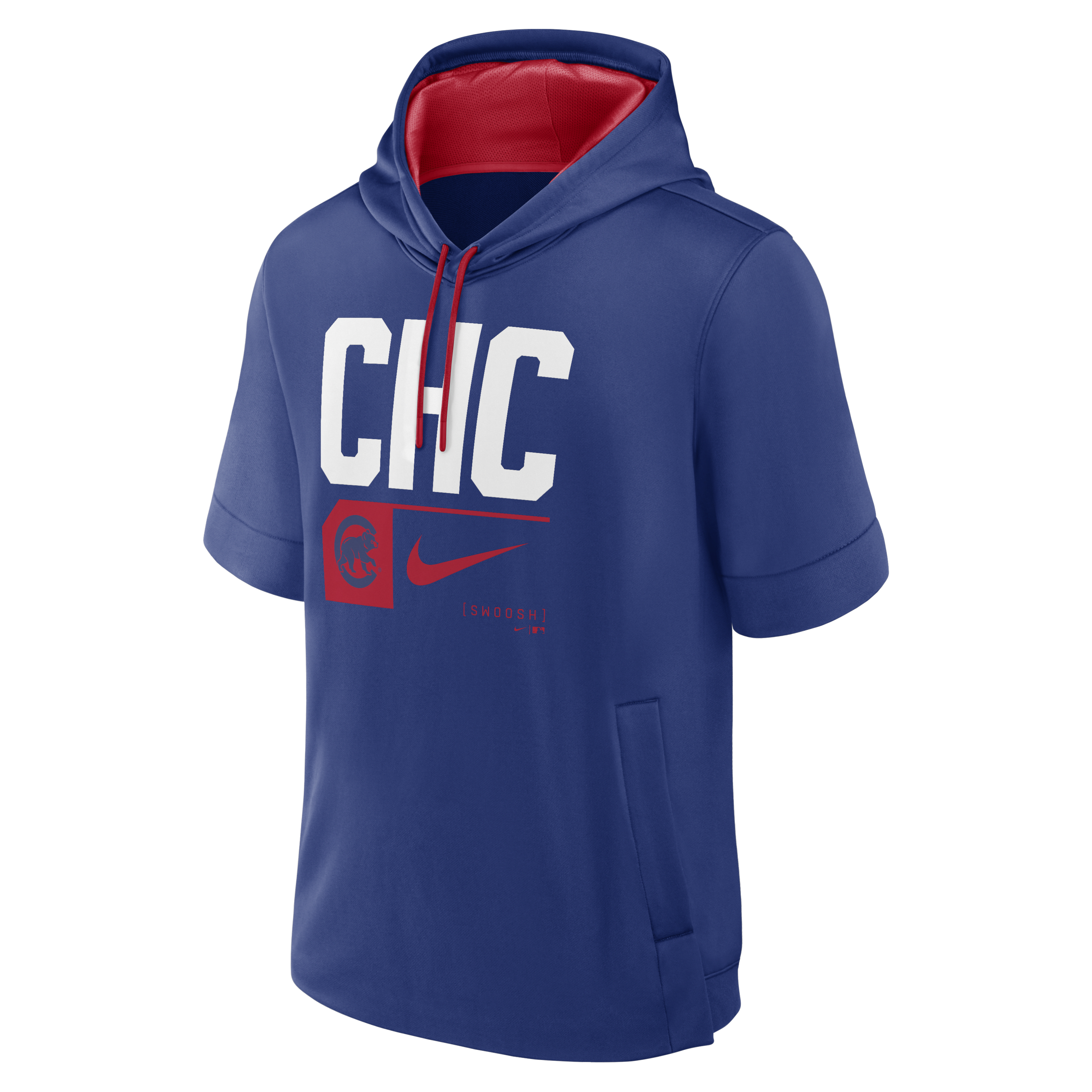 Chicago Cubs Tri Code Lockup Men's Nike MLB Short-Sleeve Pullover Hoodie