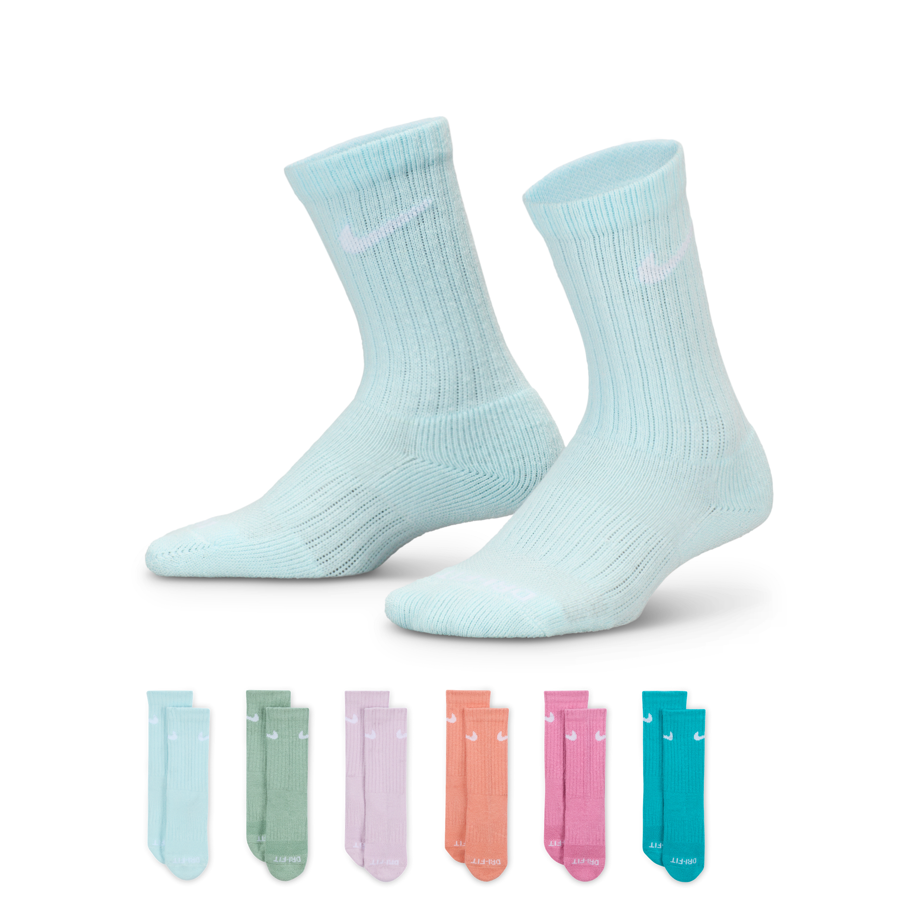 Nike Dri-FIT Performance Basics Little Kids' Crew Socks (6 Pairs)