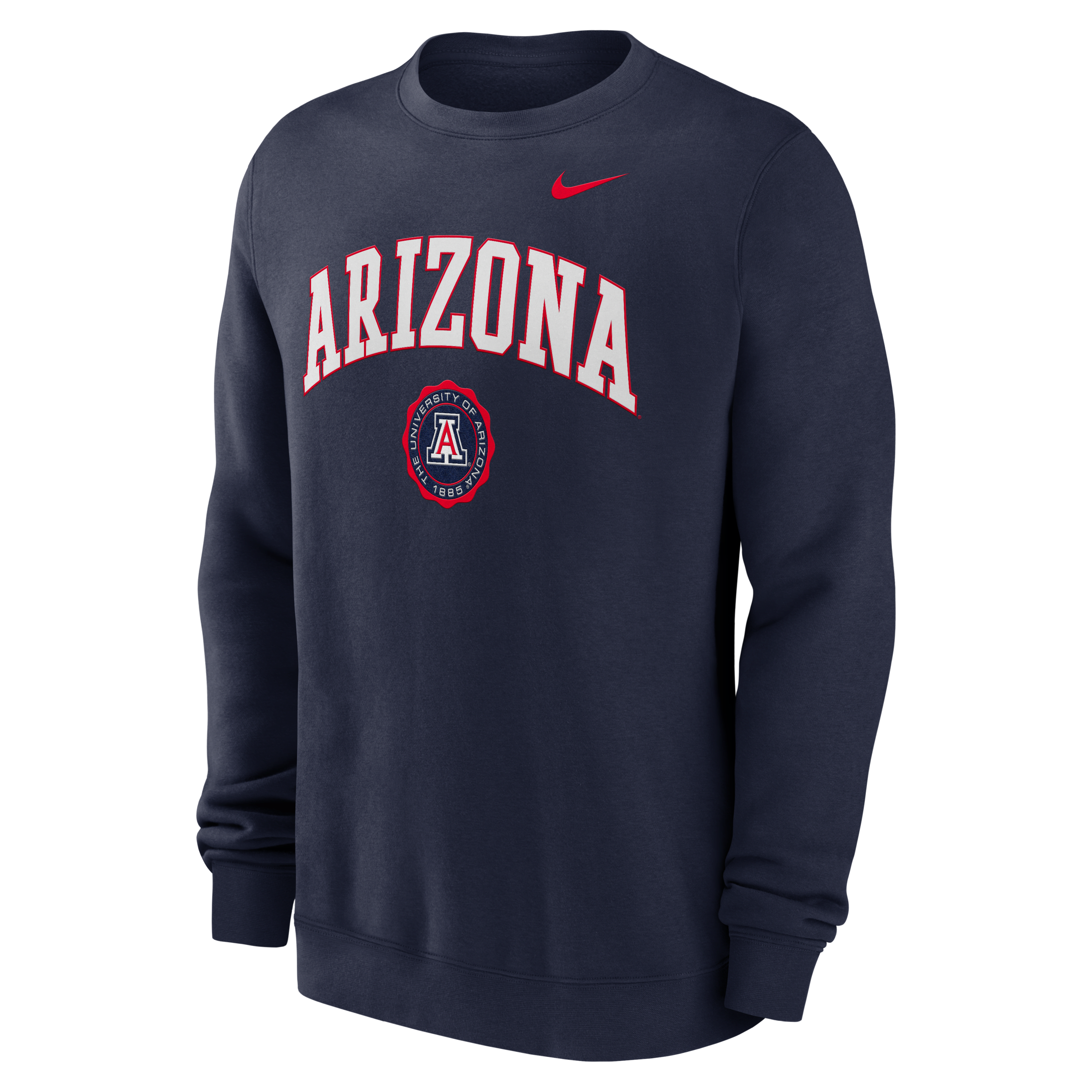 Arizona Wildcats Arched Seal Men's Nike College Pullover Crew