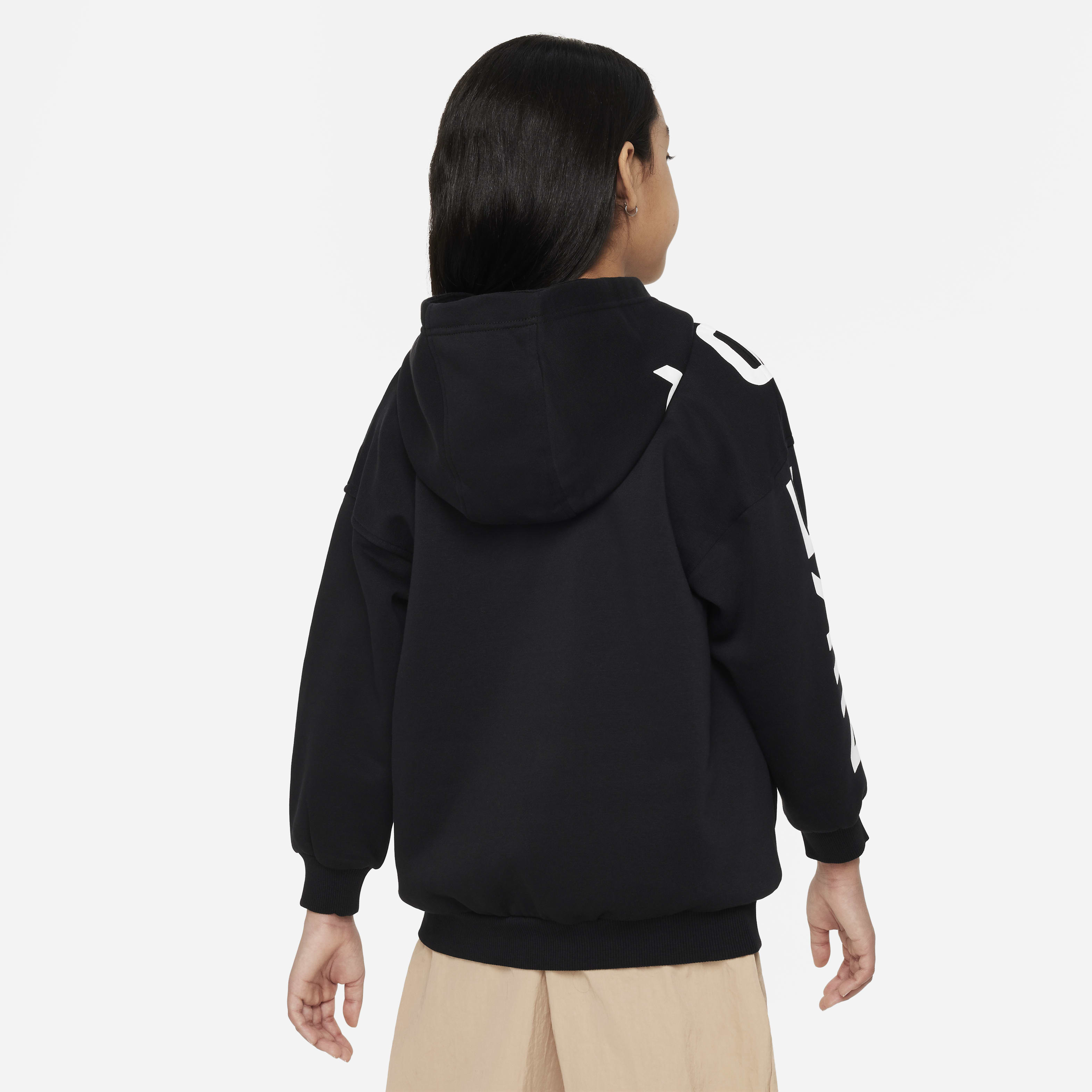 Nike Air Club Fleece Big Kids' (Girls') Oversized Full-Zip Hoodie