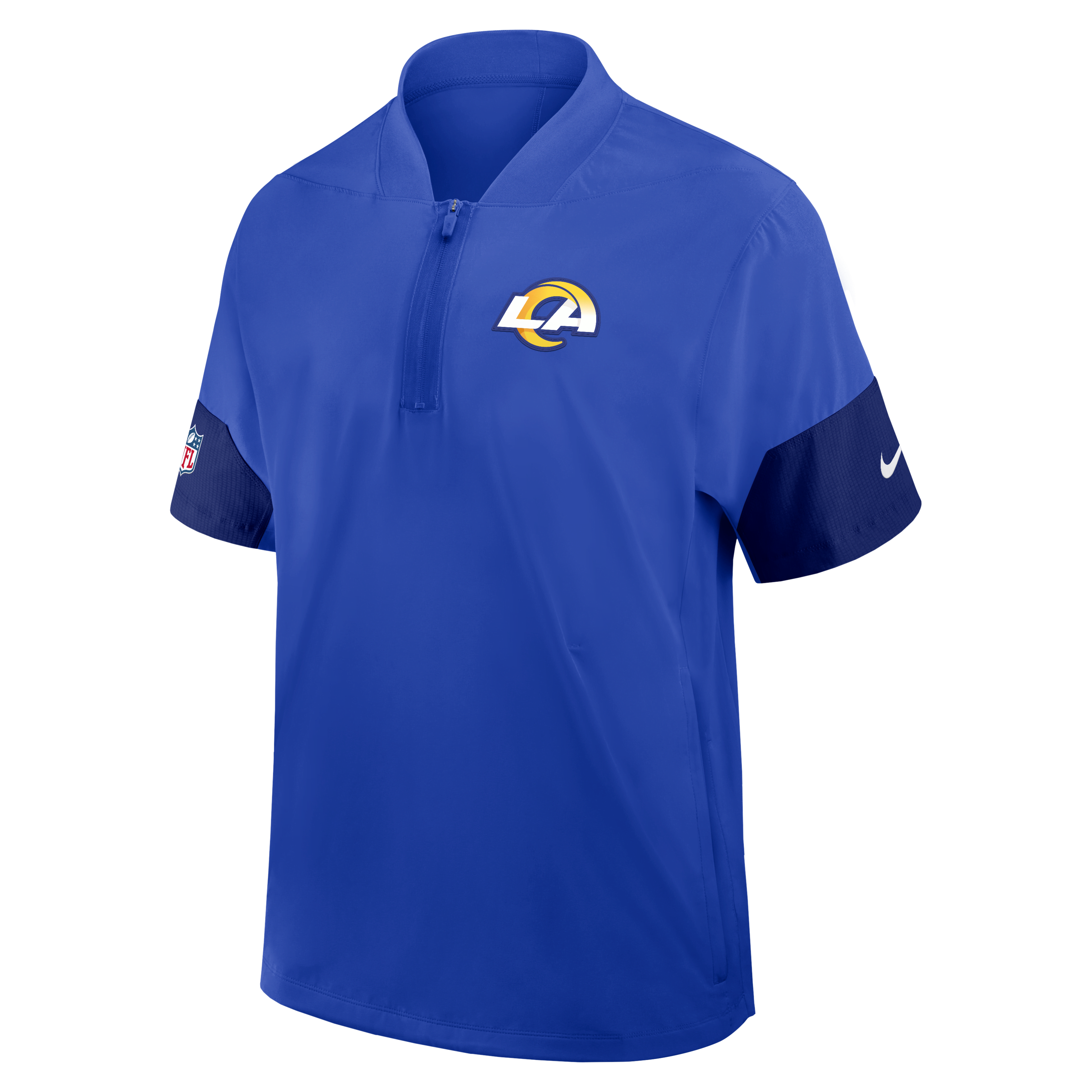 Los Angeles Rams Sideline Coach Men's Nike NFL 1/2-Zip Short-Sleeve Jacket