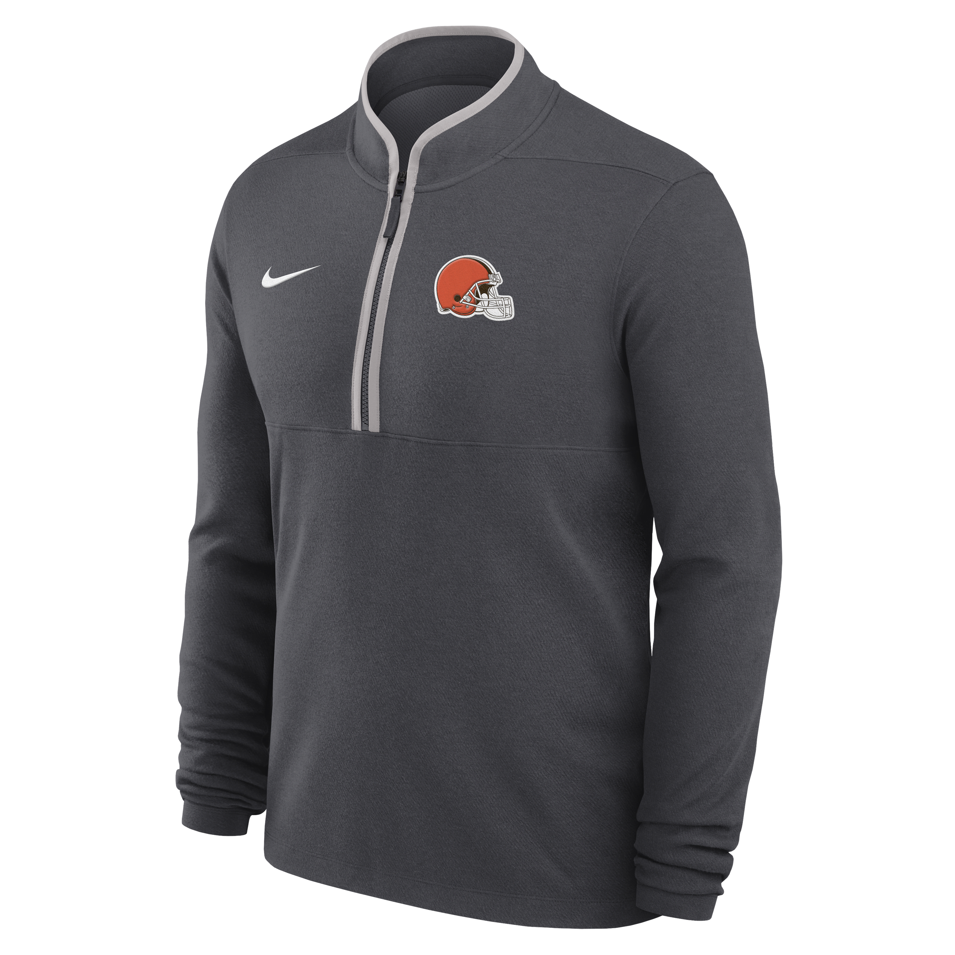 Cleveland Browns Logo Victory Men's Nike Dri-FIT NFL 1/2-Zip Long-Sleeve Top