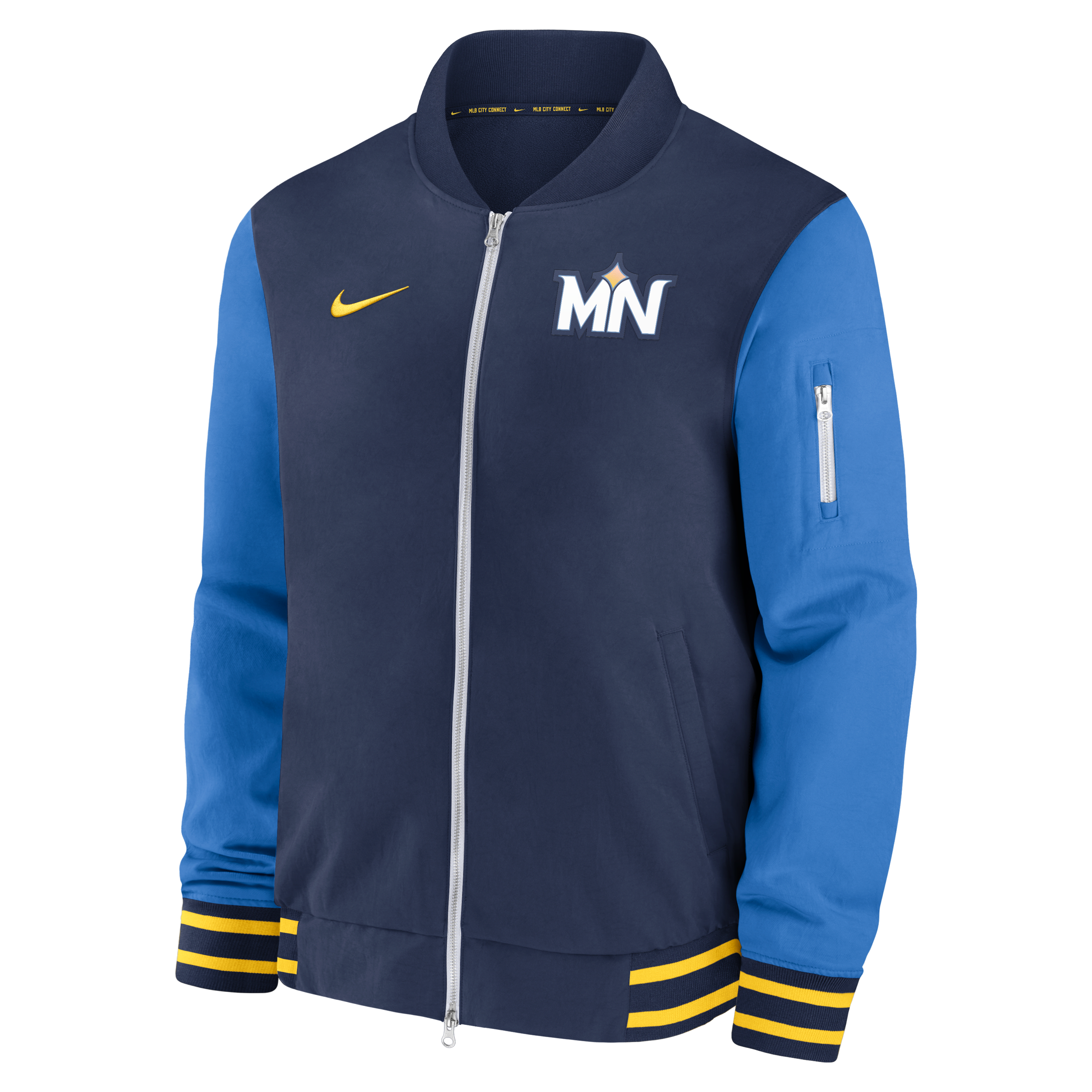 Minnesota Twins Authentic Collection City Connect Game Time Men's Nike MLB Full-Zip Bomber Jacket