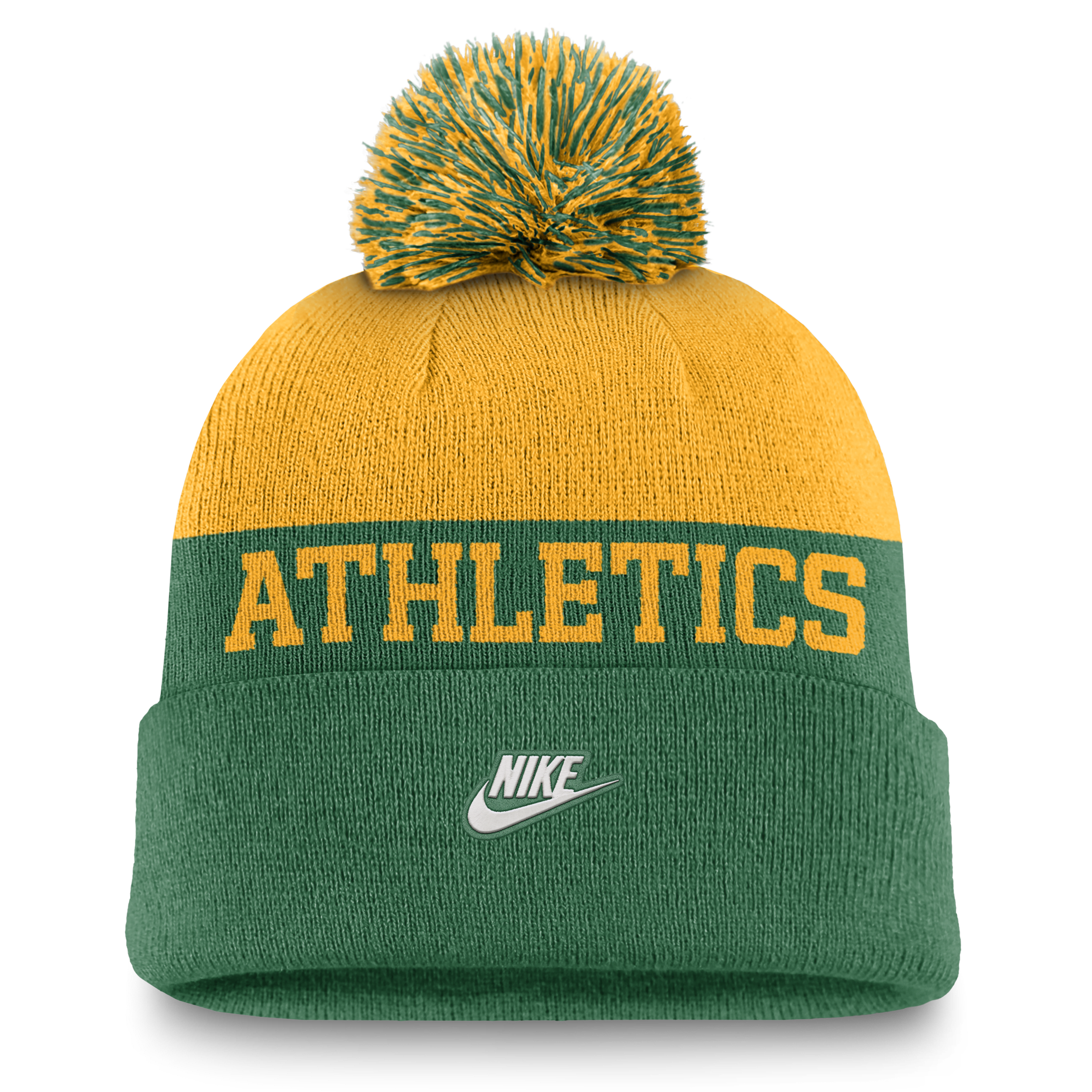 Oakland Athletics Rewind Peak Men's Nike MLB Cuffed Pom Beanie